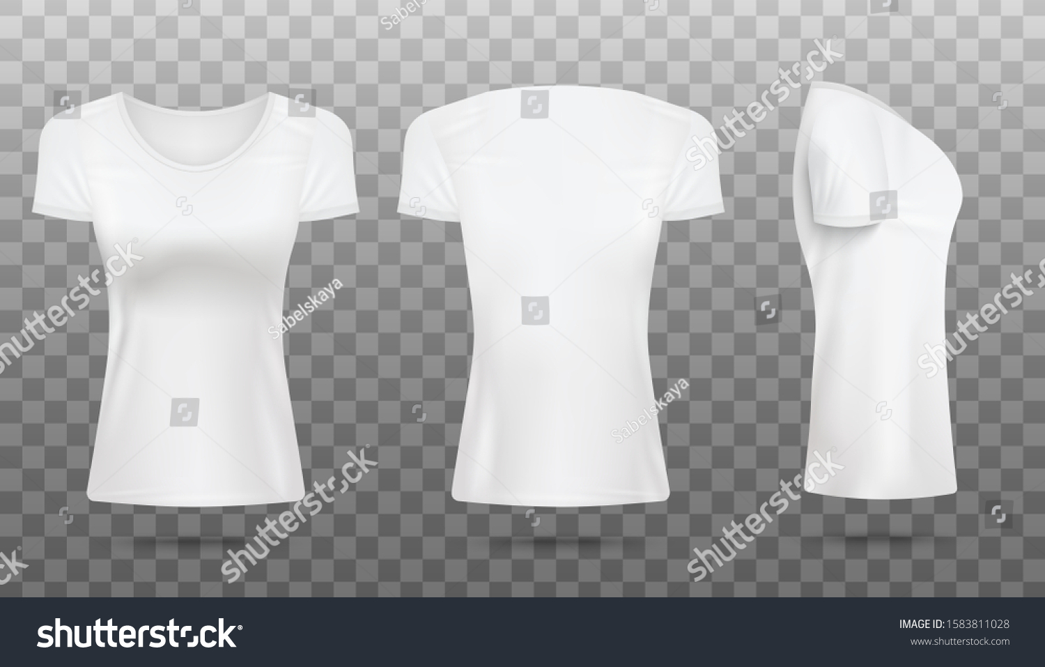 Blank White T Shirt Front And Back Side View Design Mockup Stock Illustration Illustration Of Cotton Shop 85611152