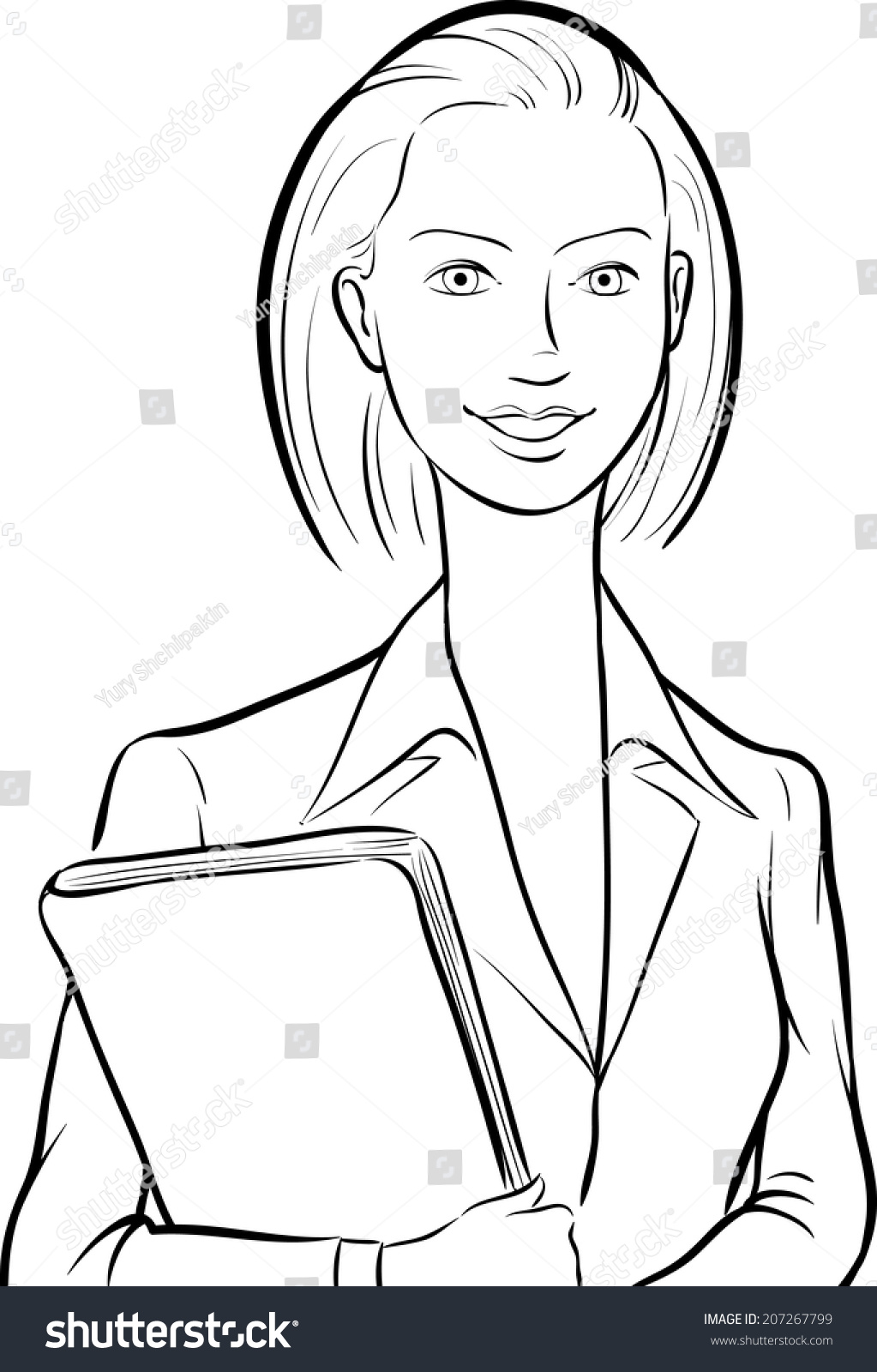 Whiteboard Drawing Happy Business Woman Folder Stock Vector 207267799 ...