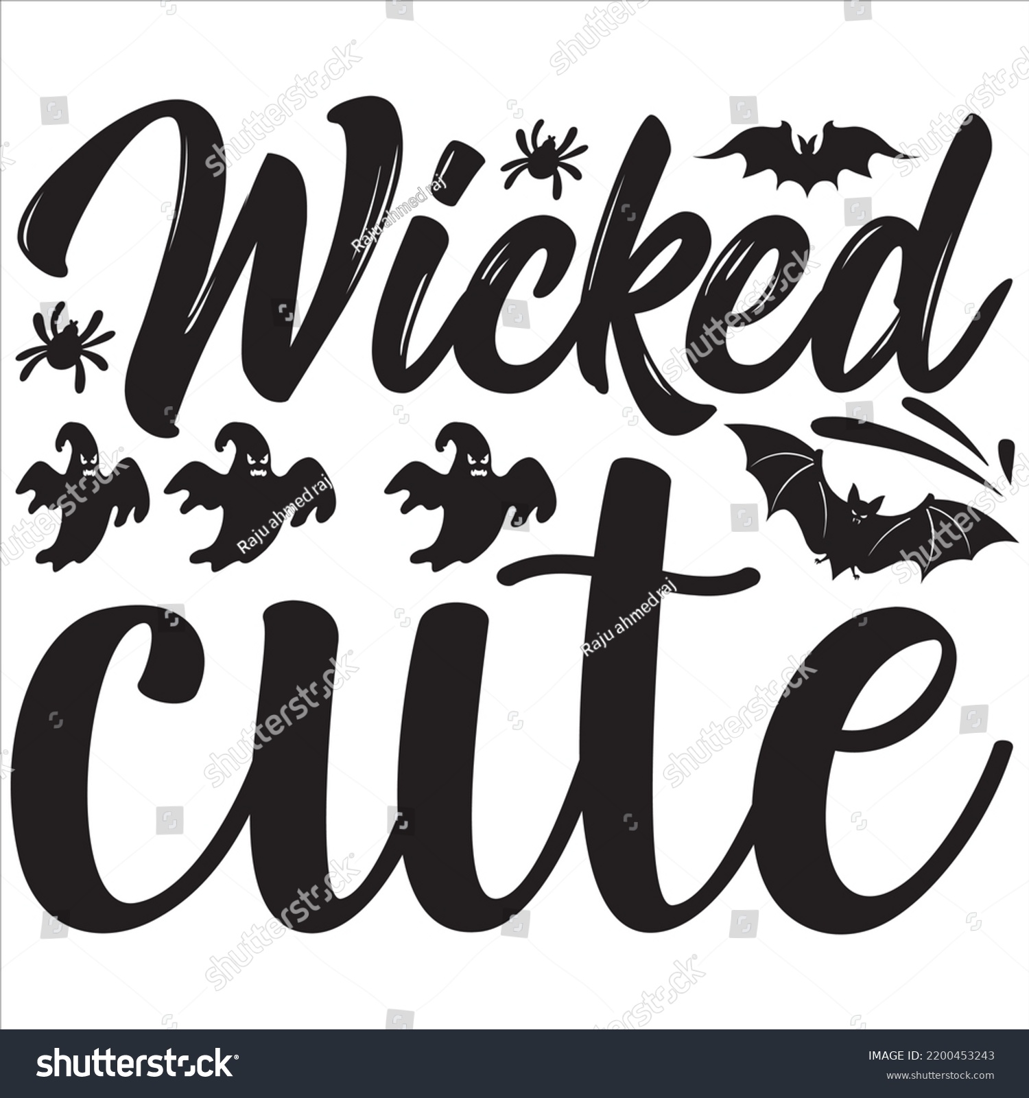 SVG of Wicked cute, Halloween svg t-shirt design and vector file. svg