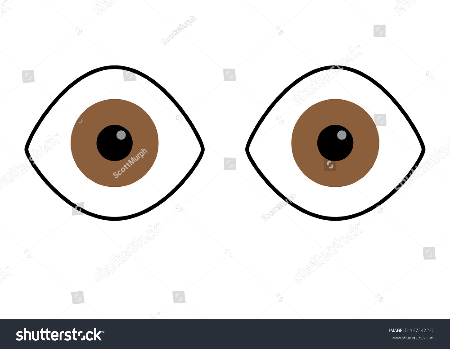 Wide Brown Eyes Vector Stock Vector 167242220 - Shutterstock