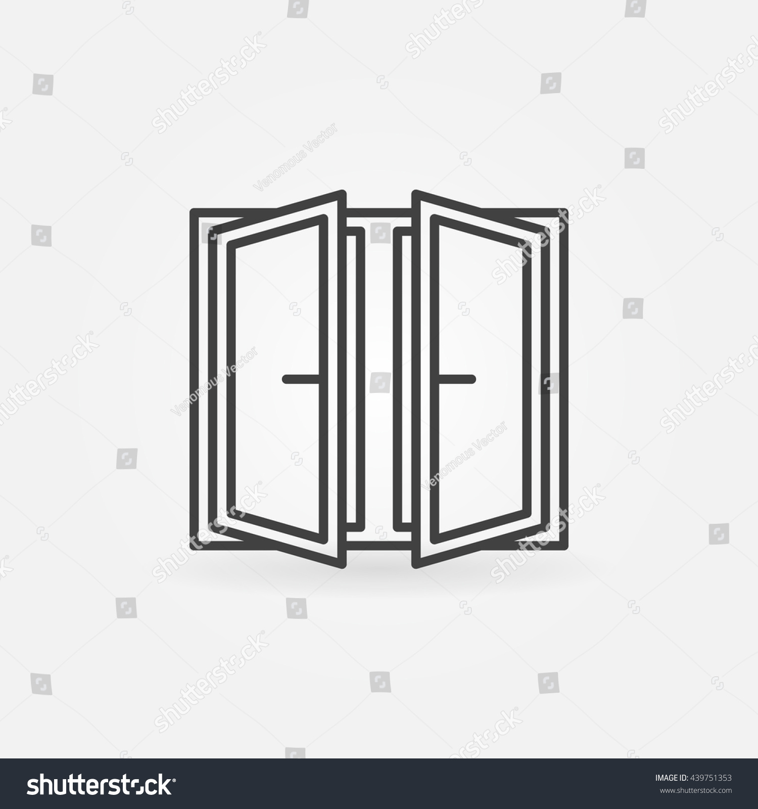 Wide Open Window Icon Vector Outline Stock Vector 439751353 - Shutterstock