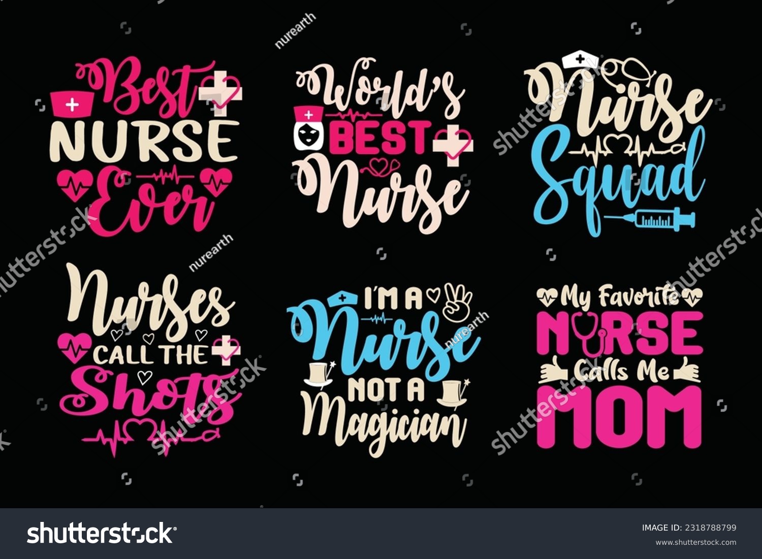 SVG of Wife Mom Nurse woman Mom,Mummy colorful Typography svg t shirt,Mom lover, Nurse Mama Life, Funny Mother's Day Gift Graphic vector art by poster, banner,sticker,Mug,Cup,car decal,Print design svg