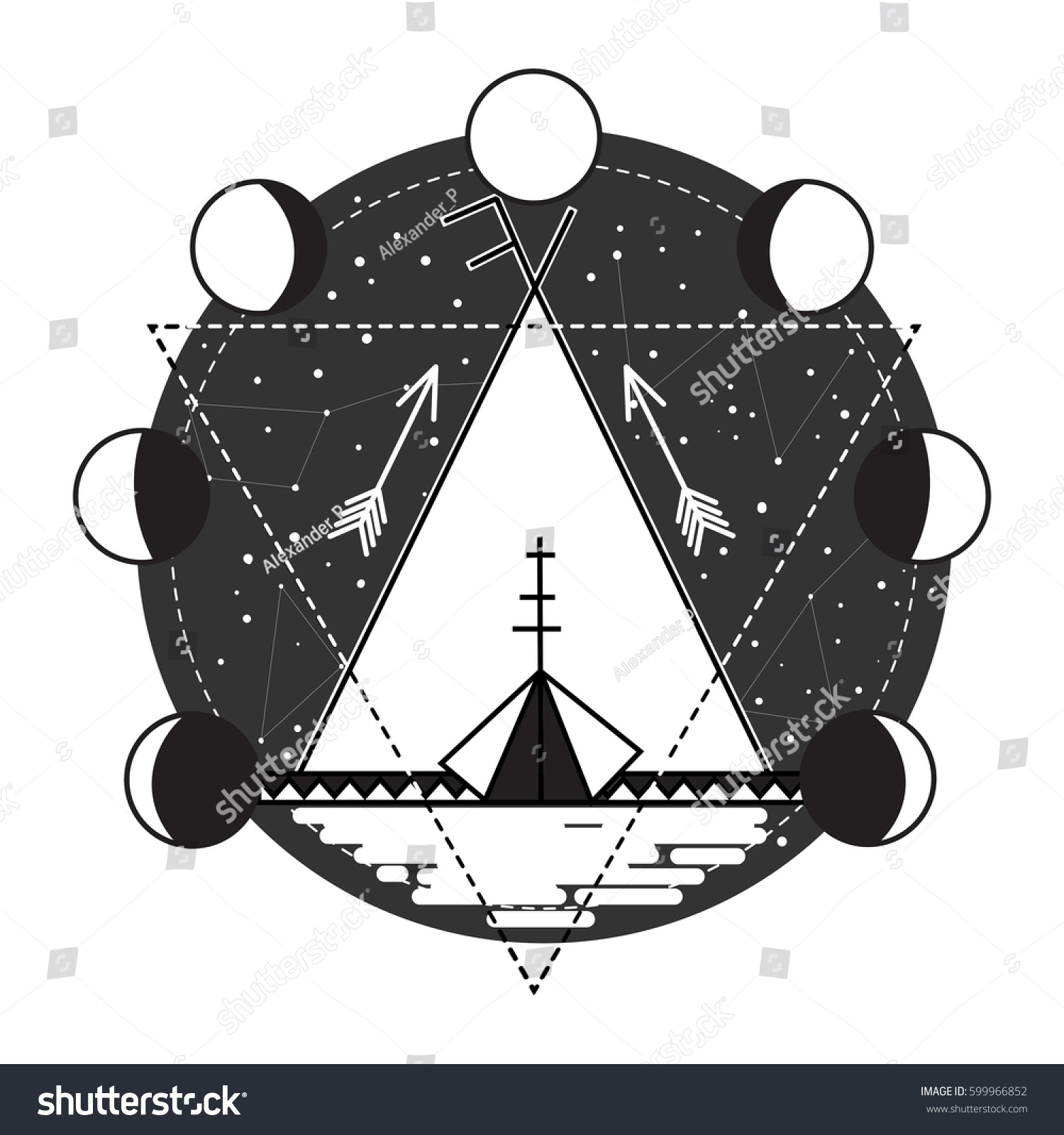wigwam tribal abstract tattoo design vector stock vector 599966852 wigwam tribal abstract tattoo design vector stock vector 599966852