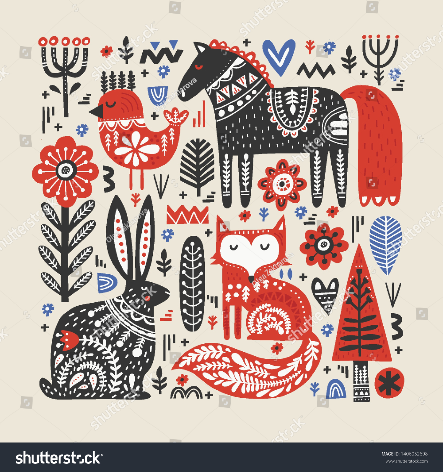 34,514 Folk art animals Images, Stock Photos & Vectors Shutterstock