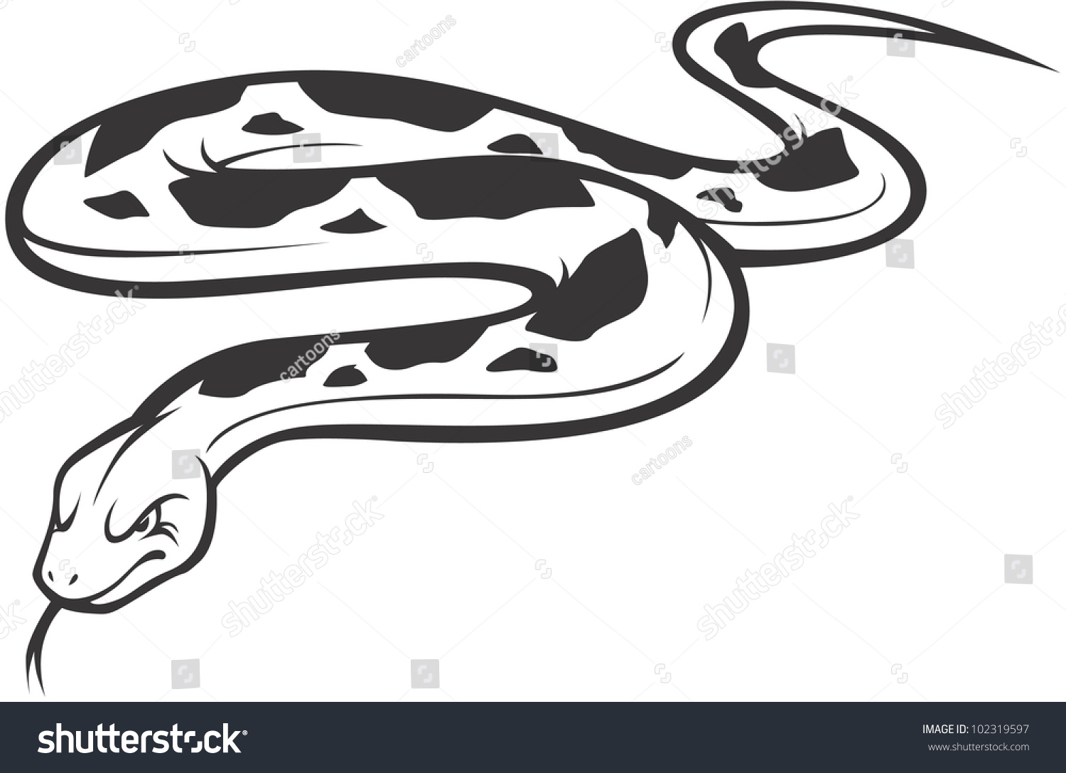 SVG of Wild Burmese Python Illustration svg