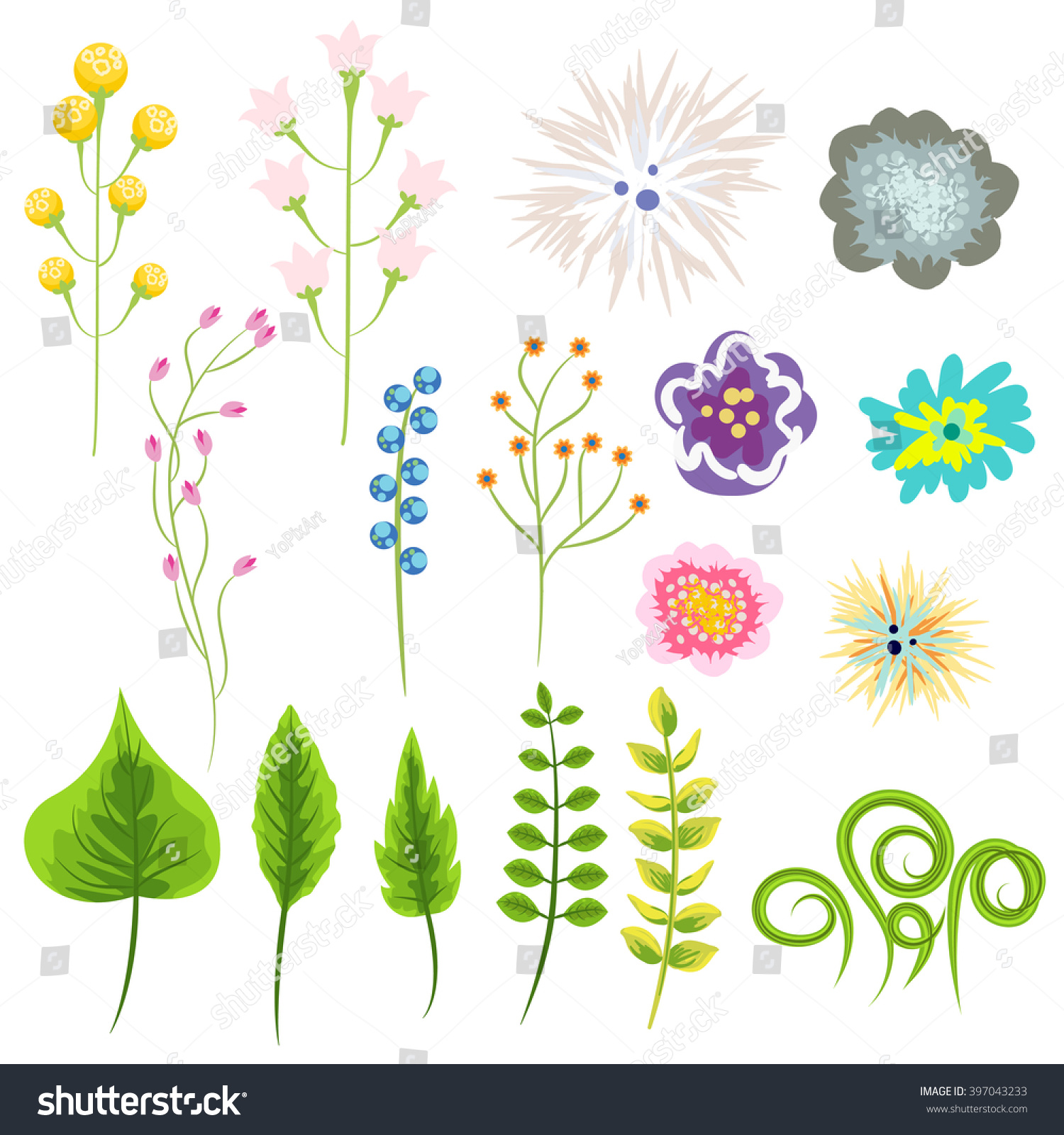 clipart flowers and leaves - photo #19