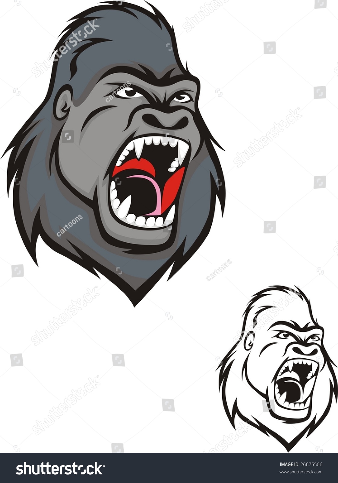 Wild Gorilla Stock Vector (Royalty Free) 26675506 | Shutterstock