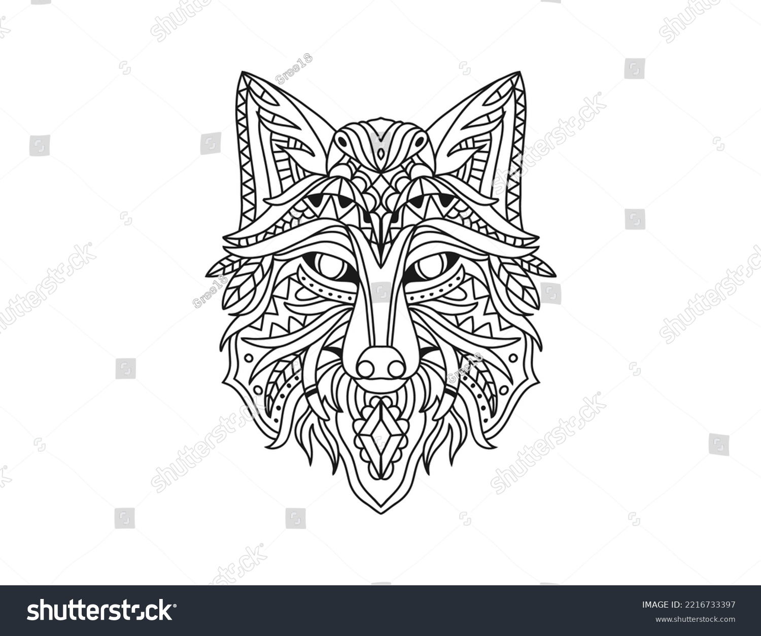 SVG of Wild life wolf mandala ilustration vector svg