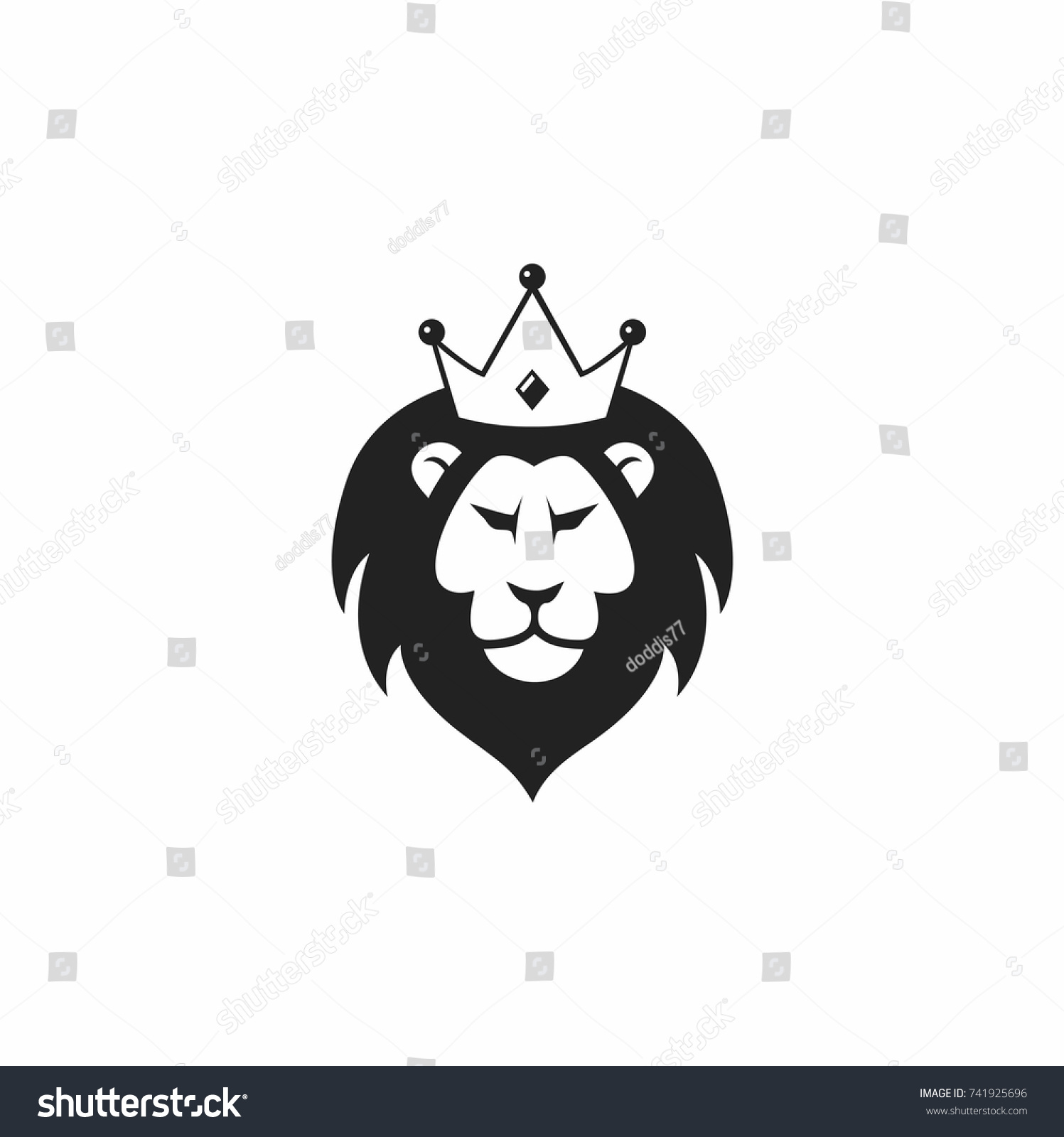 Wild Lion Crown Logo Icon Vector Stock Vector 741925696 - Shutterstock