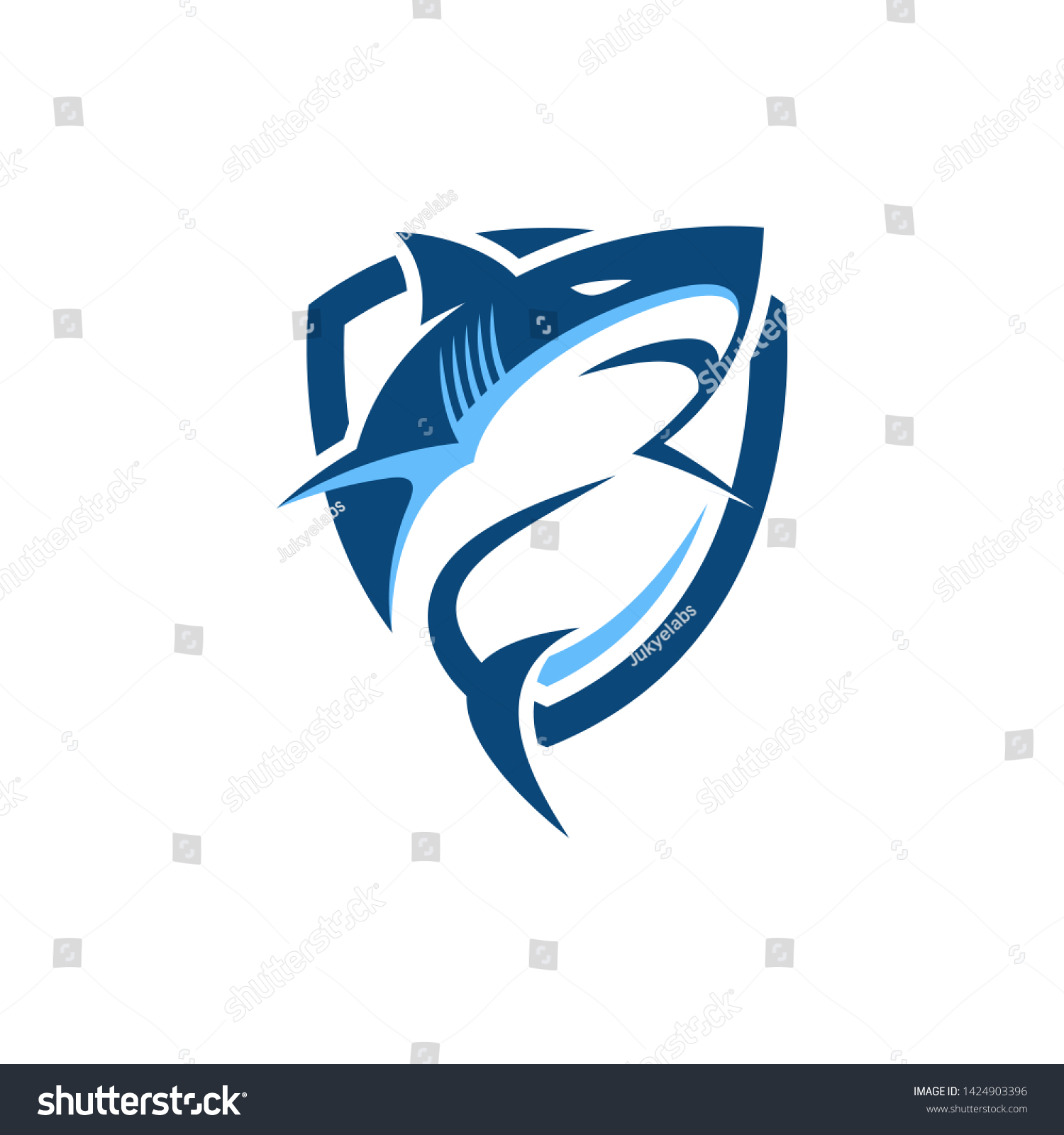 Wild Shark Logo Stock Image Stock Vector (Royalty Free) 1424903396