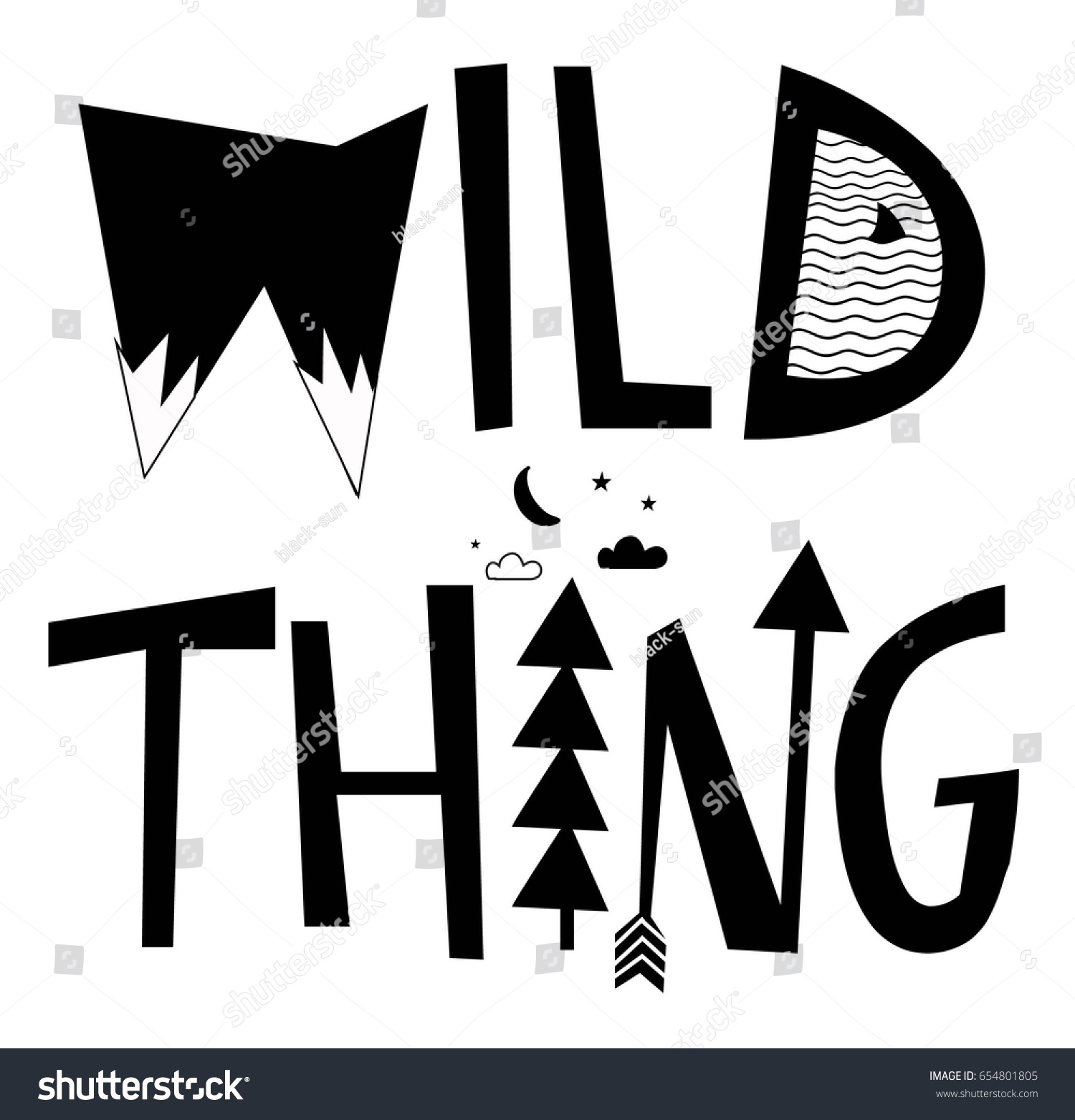 Wild Thing Typography Slogan Vector Stock Vector 654801805 - Shutterstock