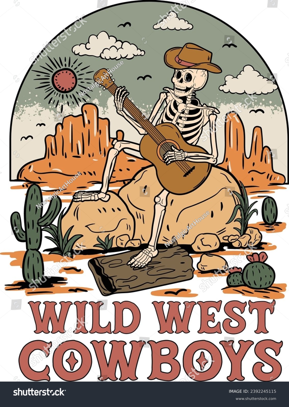 SVG of Wild West Cowboys, Skeleton Cowboy, Retro Western, Enjoy Western Life, Wild Life, Retro Cowboy Skull svg