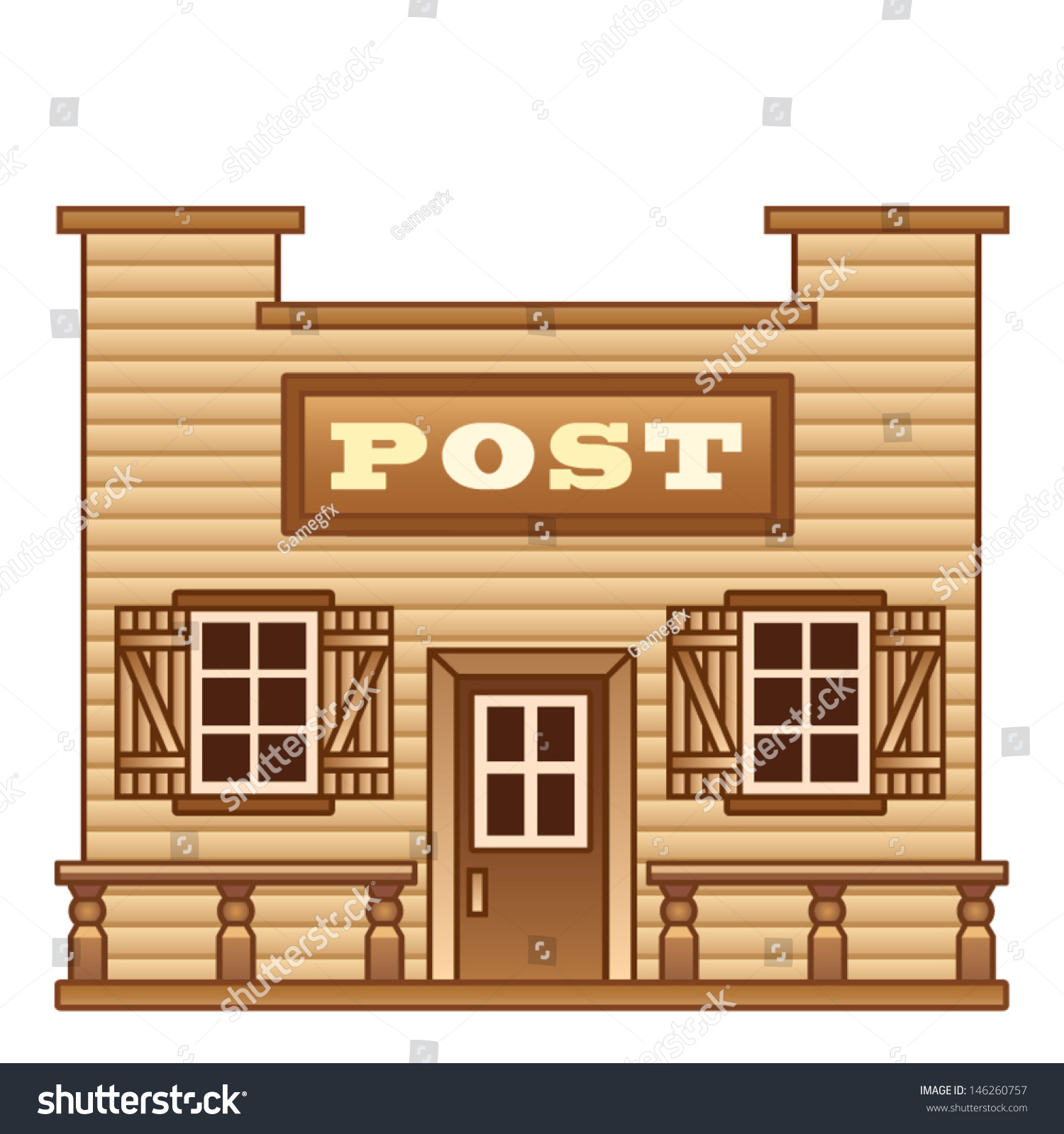Wild West Post Office Stock Vector (Royalty Free) 146260757