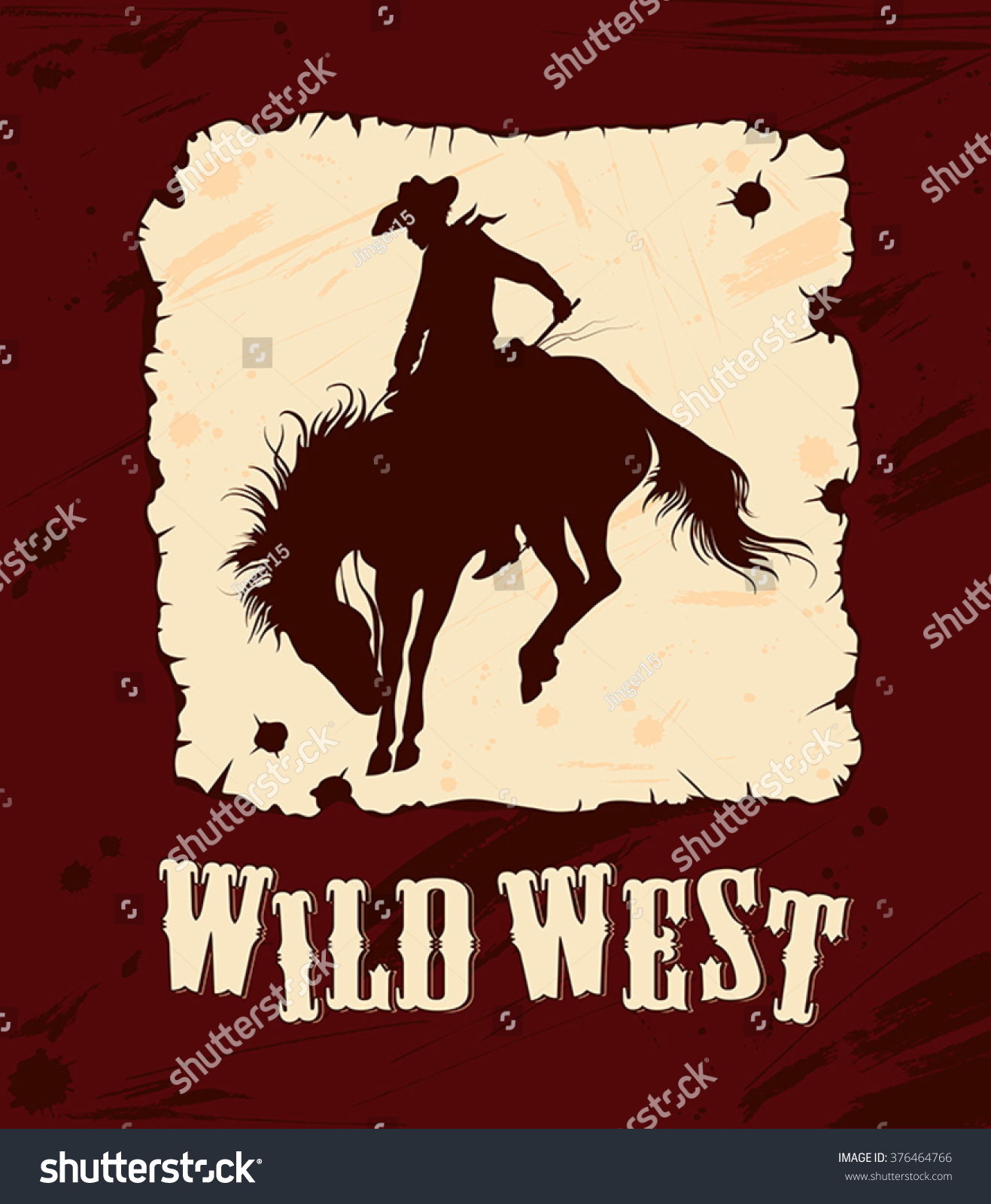 Wild West Vector Background Man On Stock Vector 376464766 - Shutterstock