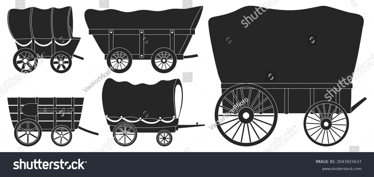 SVG of Wild west wagon vector black set icon.Vector illustration set western of old carriage on white background .Isolated black icon wild west wagon. svg