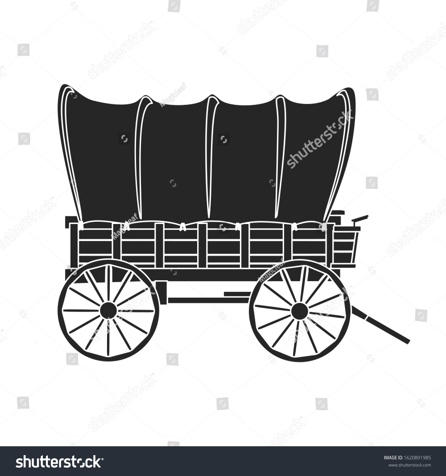 SVG of Wild west wagon vector icon.Black vector icon isolated on white background wild west wagon . svg