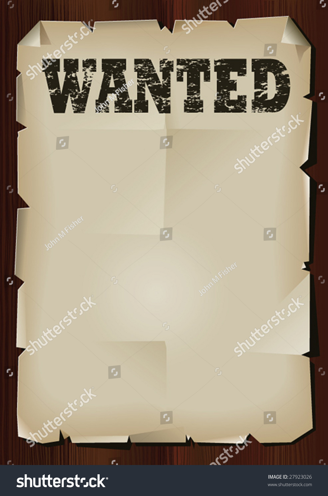 Wild West Wanted Poster Vector Format Stock Vector (Royalty Free) 27923026