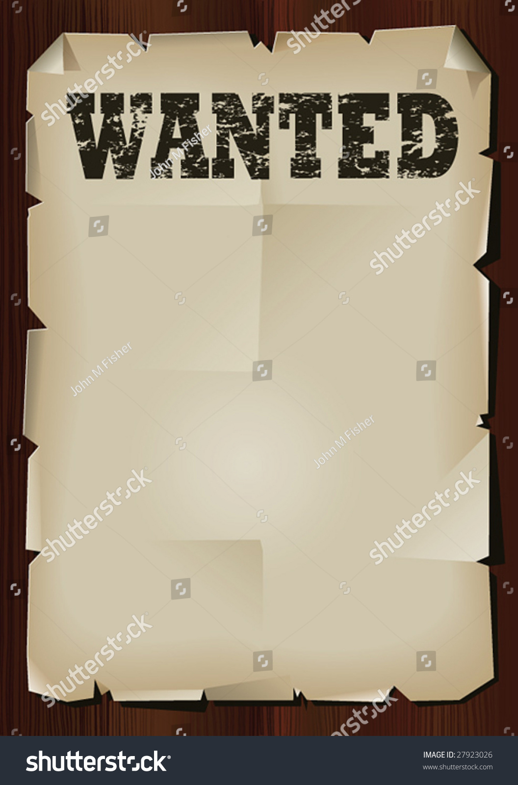 Wild West Wanted Poster Vector Format Stock Vector (royalty Free) 27923026