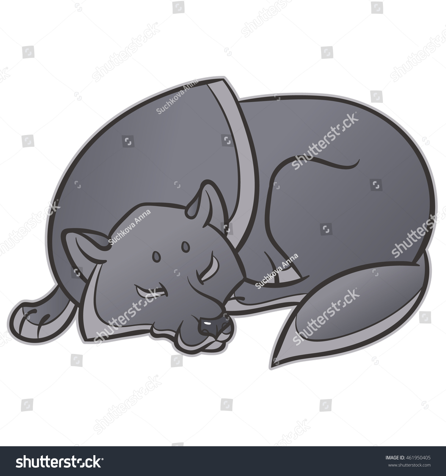 Wild Wolf Sleep Peacefully Vector Graphics Stock Vector (Royalty Free ...