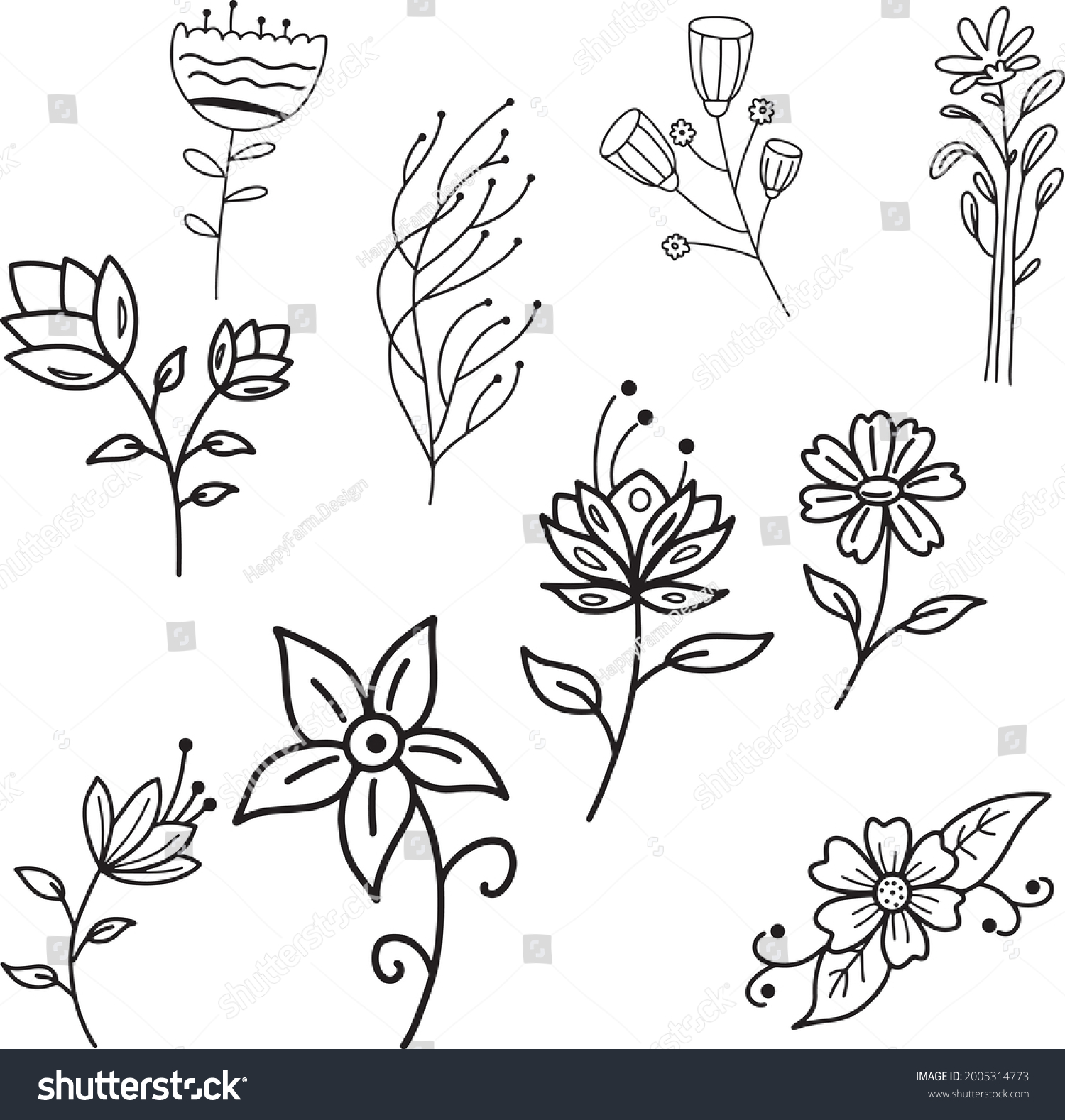 SVG of Wildflower SVG bundle hand drawing set  svg