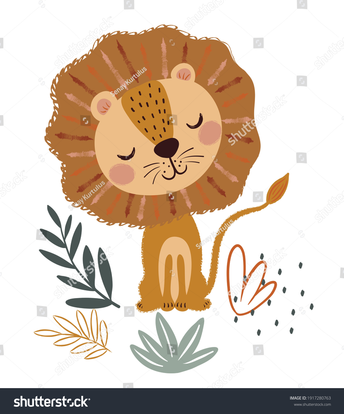 Cute lion drawing Images, Stock Photos & Vectors | Shutterstock