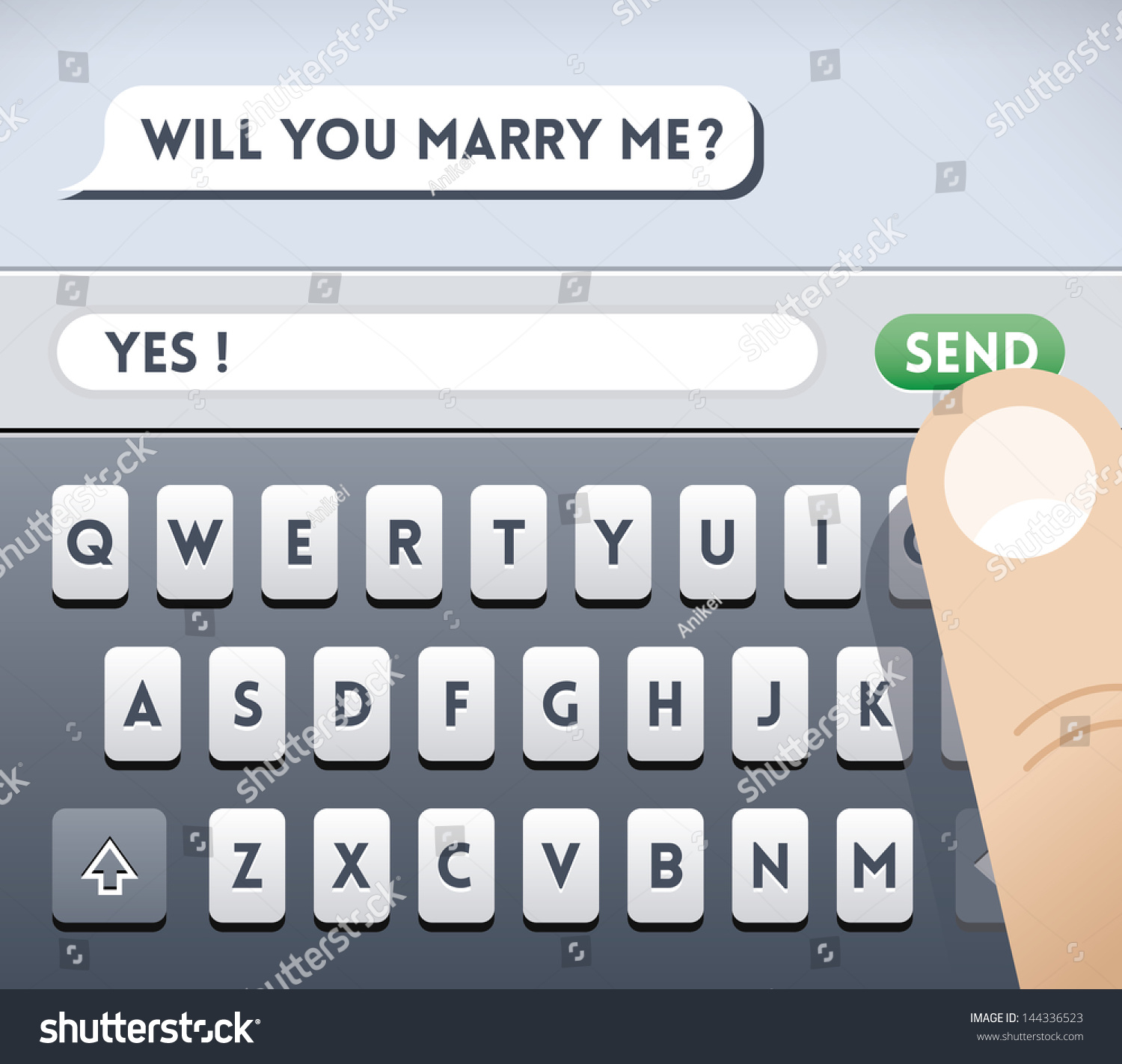 Will You Marry Sms Message Reply Stock Vector Royalty Free