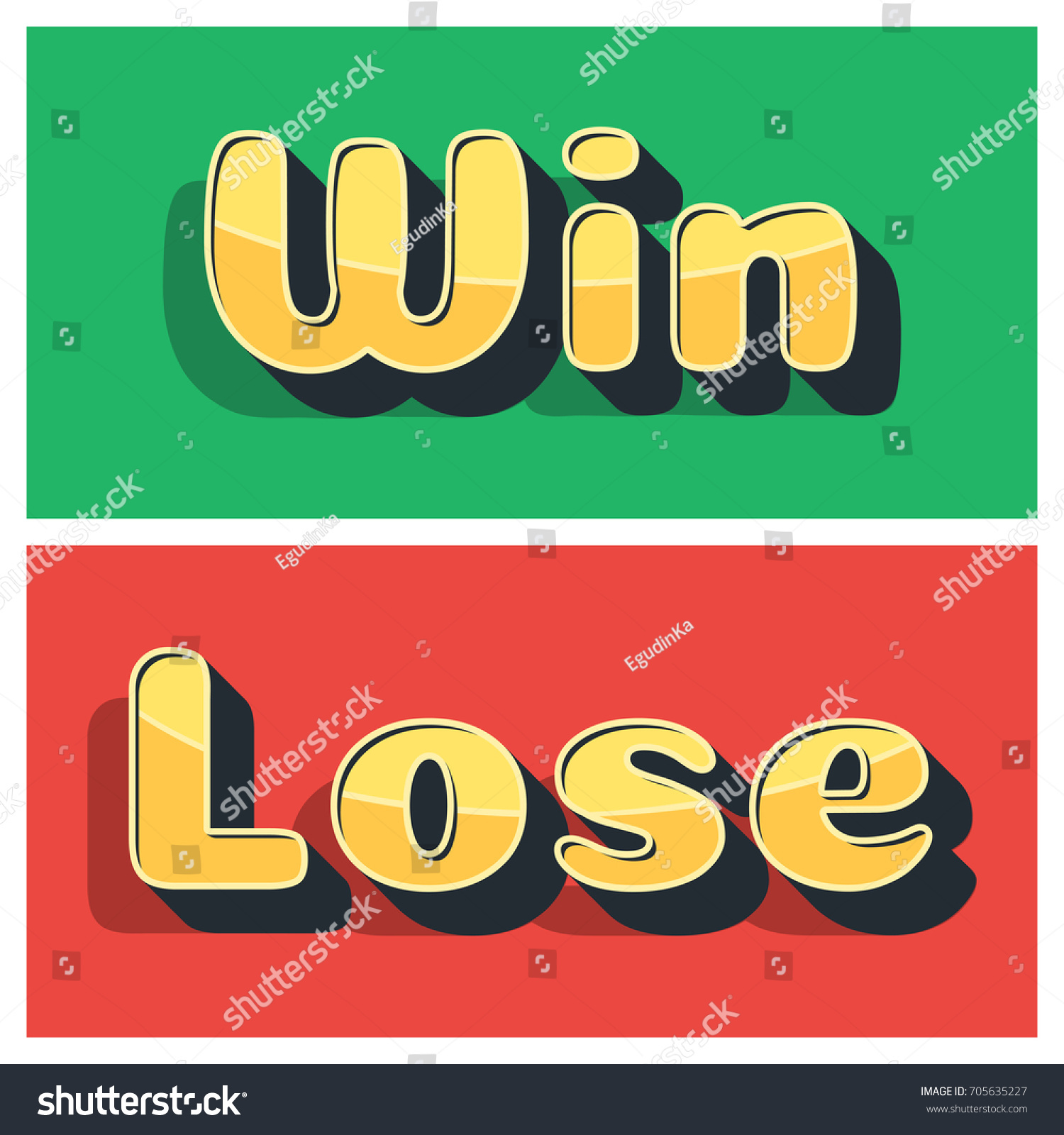 Win Lose Banner Design Game Ui Stock Vector Royalty Free