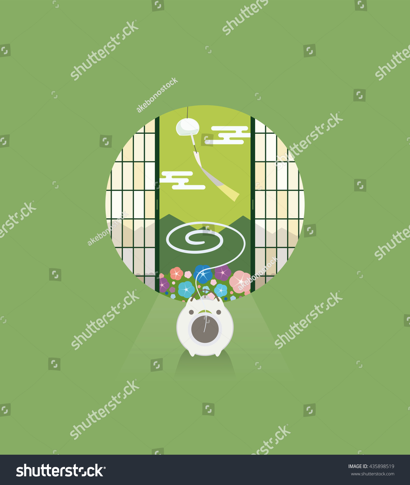 SVG of wind bell and pig pottery mosquito coil holder  svg