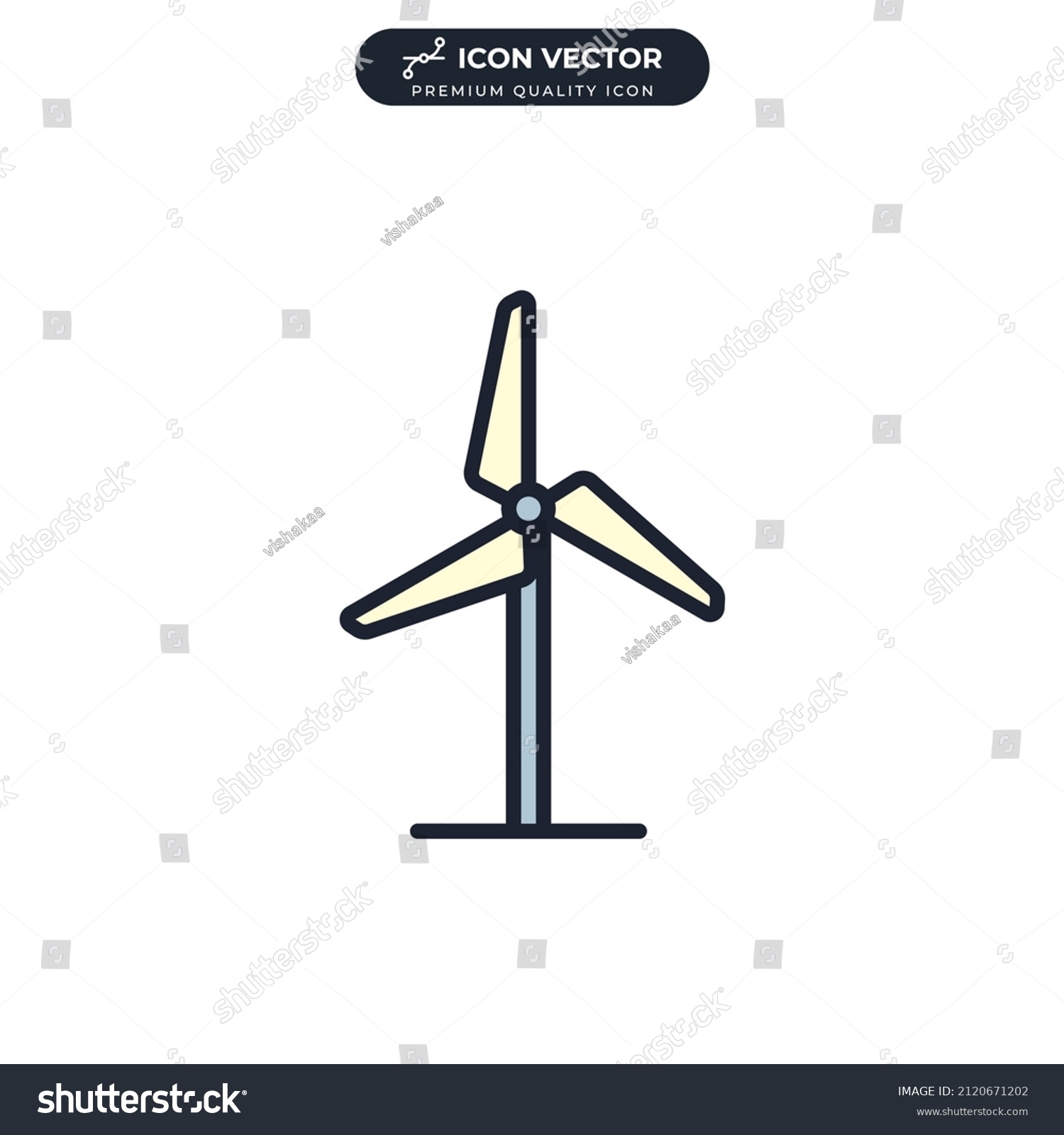 Wind Power Wind Turbine Icon Symbol Stock Vector (Royalty Free ...