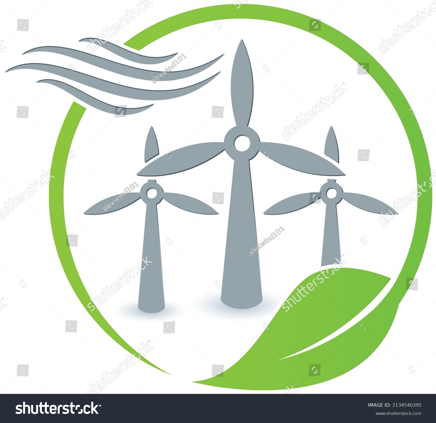 Wind Turbine Blades Symbol Green Energy Stock Vector (Royalty Free ...