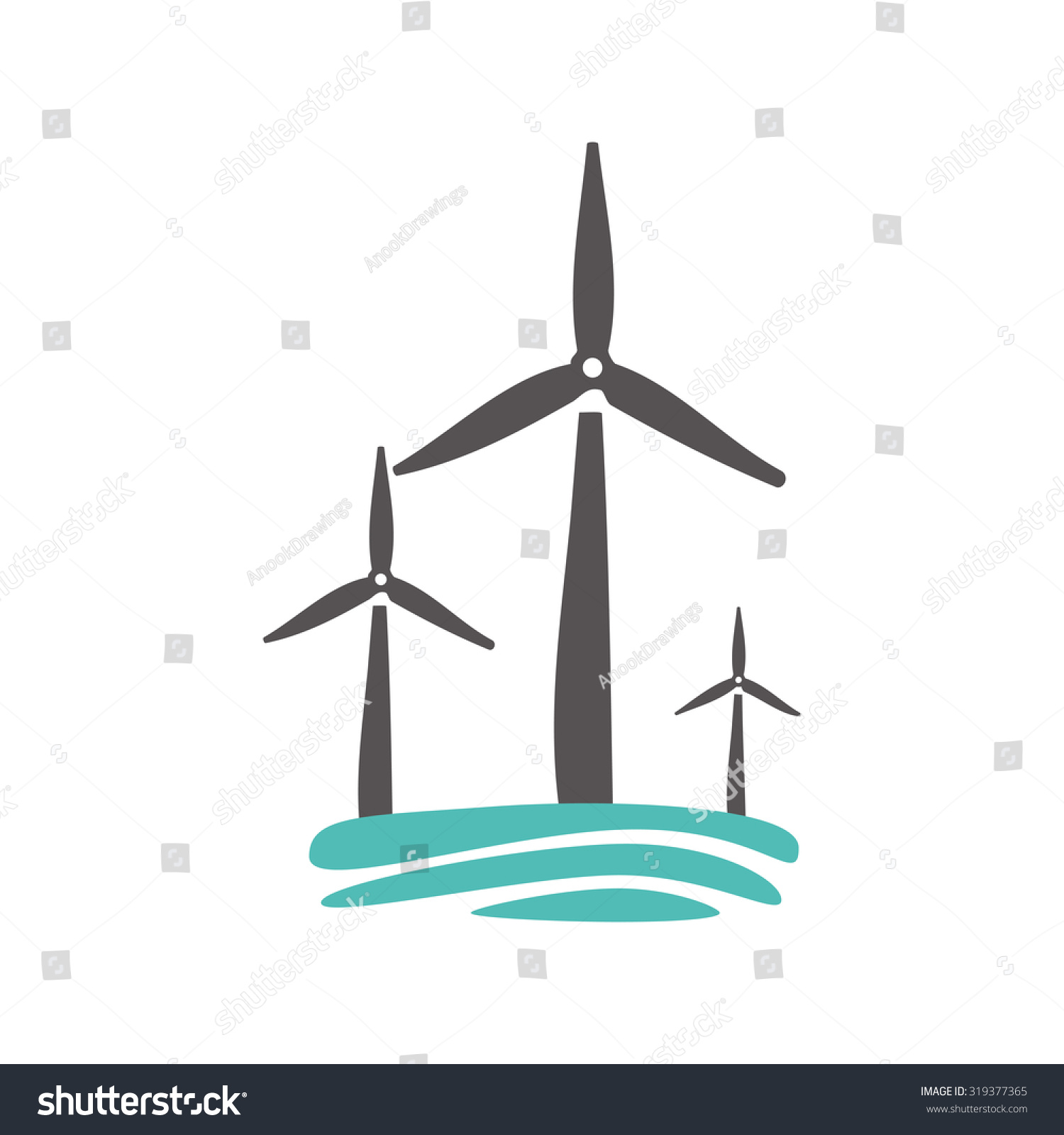 Wind Turbine Logo Stock Vector Illustration 319377365 : Shutterstock