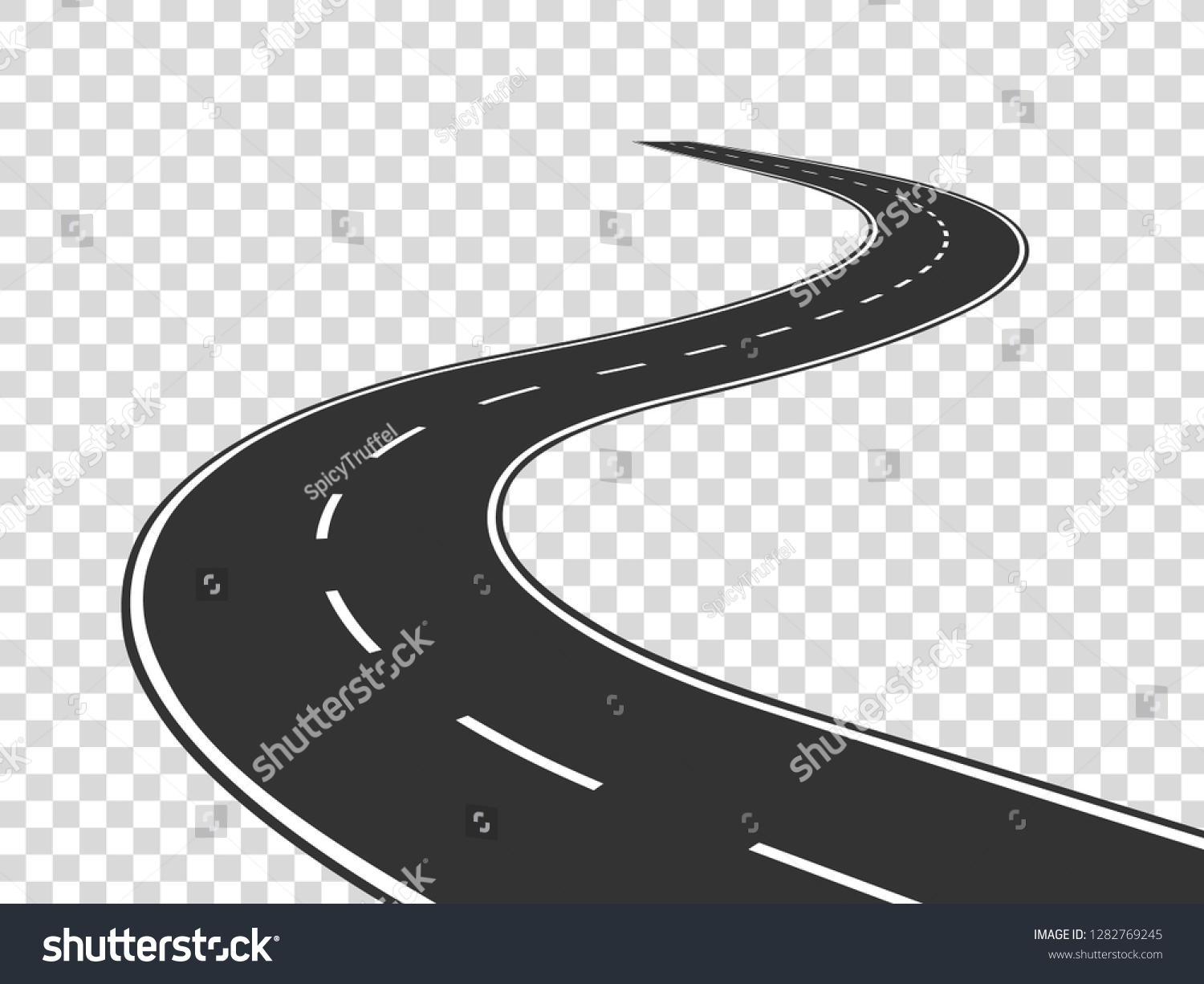 Winding Road Journey Traffic Curved Highway Stock Vector (Royalty Free ...