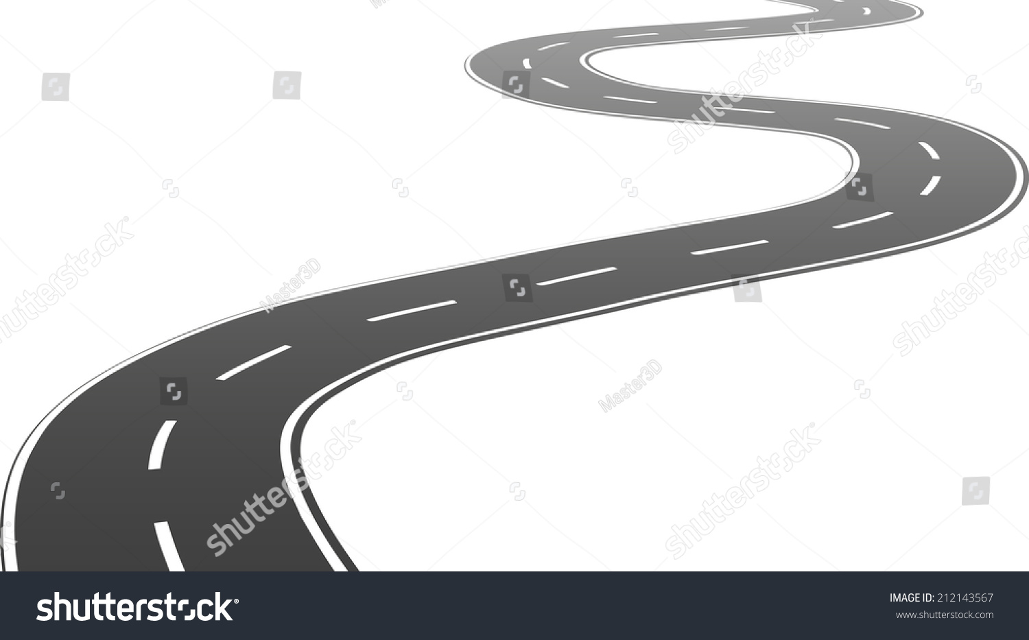 Winding Road Vector Stock Vector 212143567 - Shutterstock