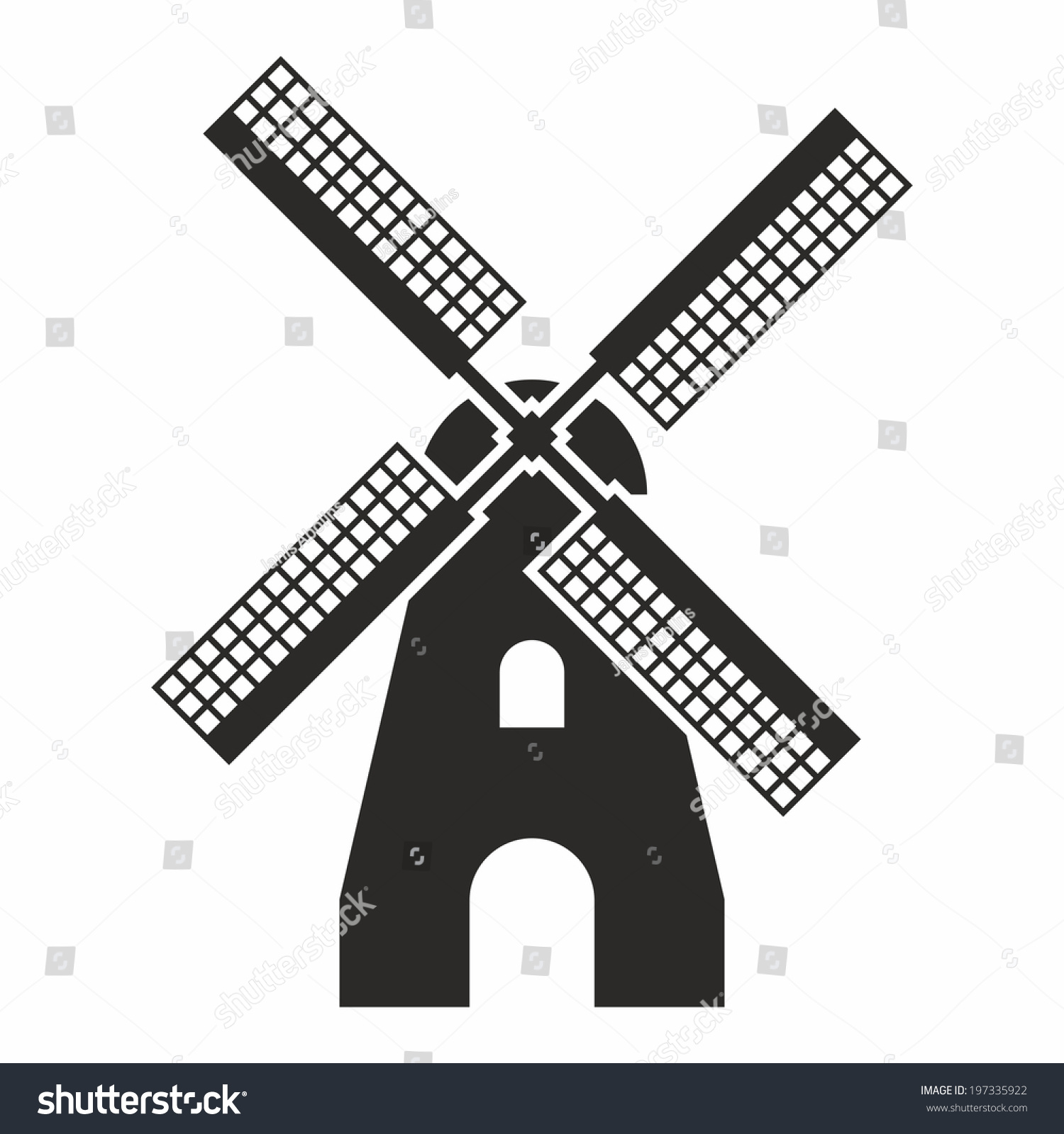 Windmill Icon Stock Vector (Royalty Free) 197335922