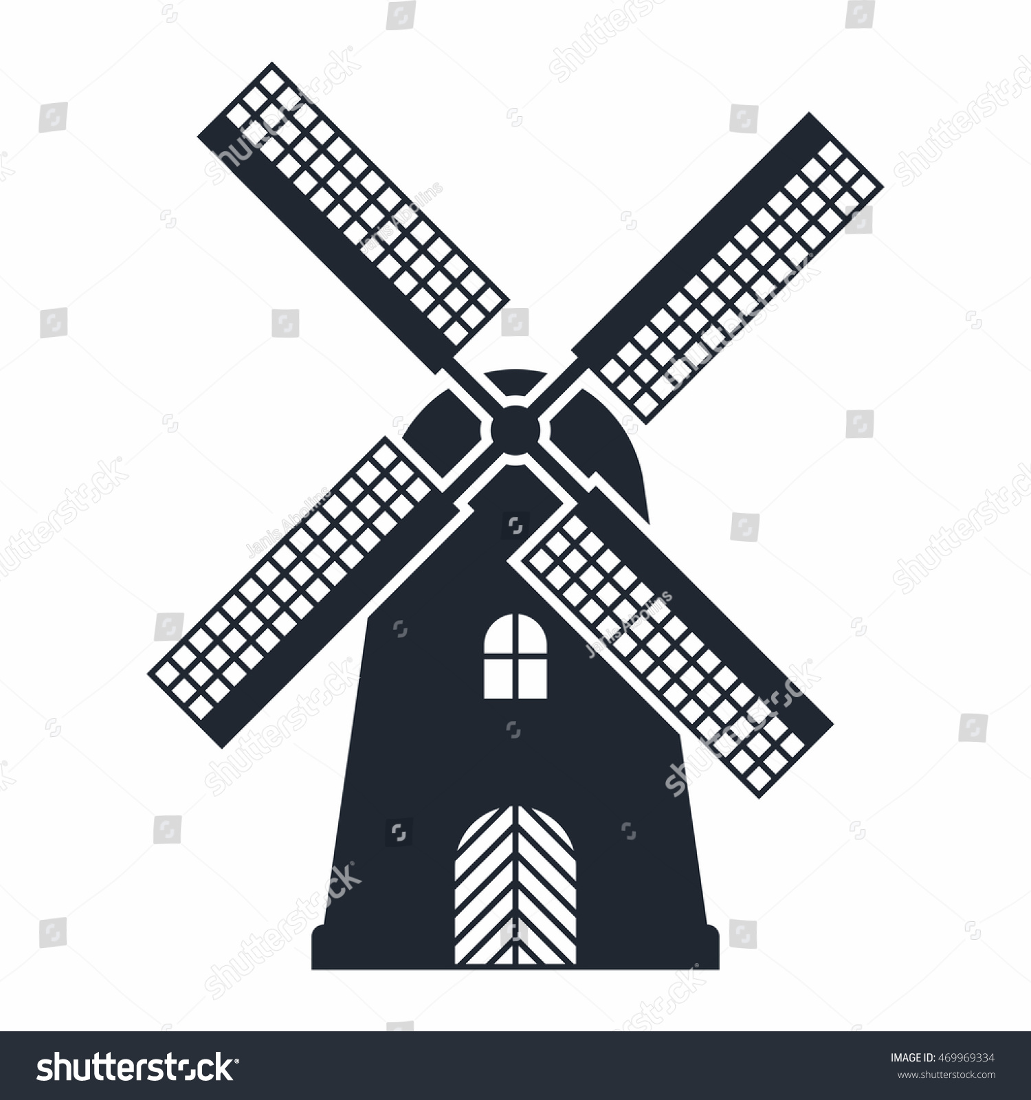 Windmill Icon Stock Vector 469969334 - Shutterstock