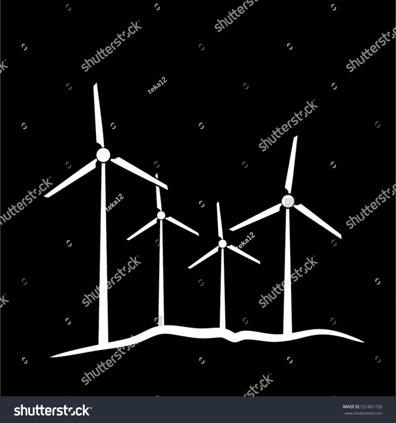 Windmill Vector Stock Vector 531861730 - Shutterstock