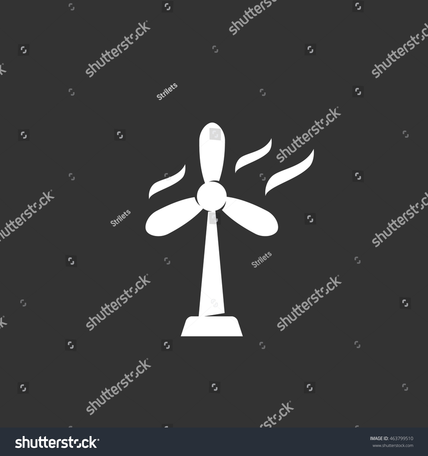 Windmill Vector Logo Isolated On Black Stock Vector 463799510