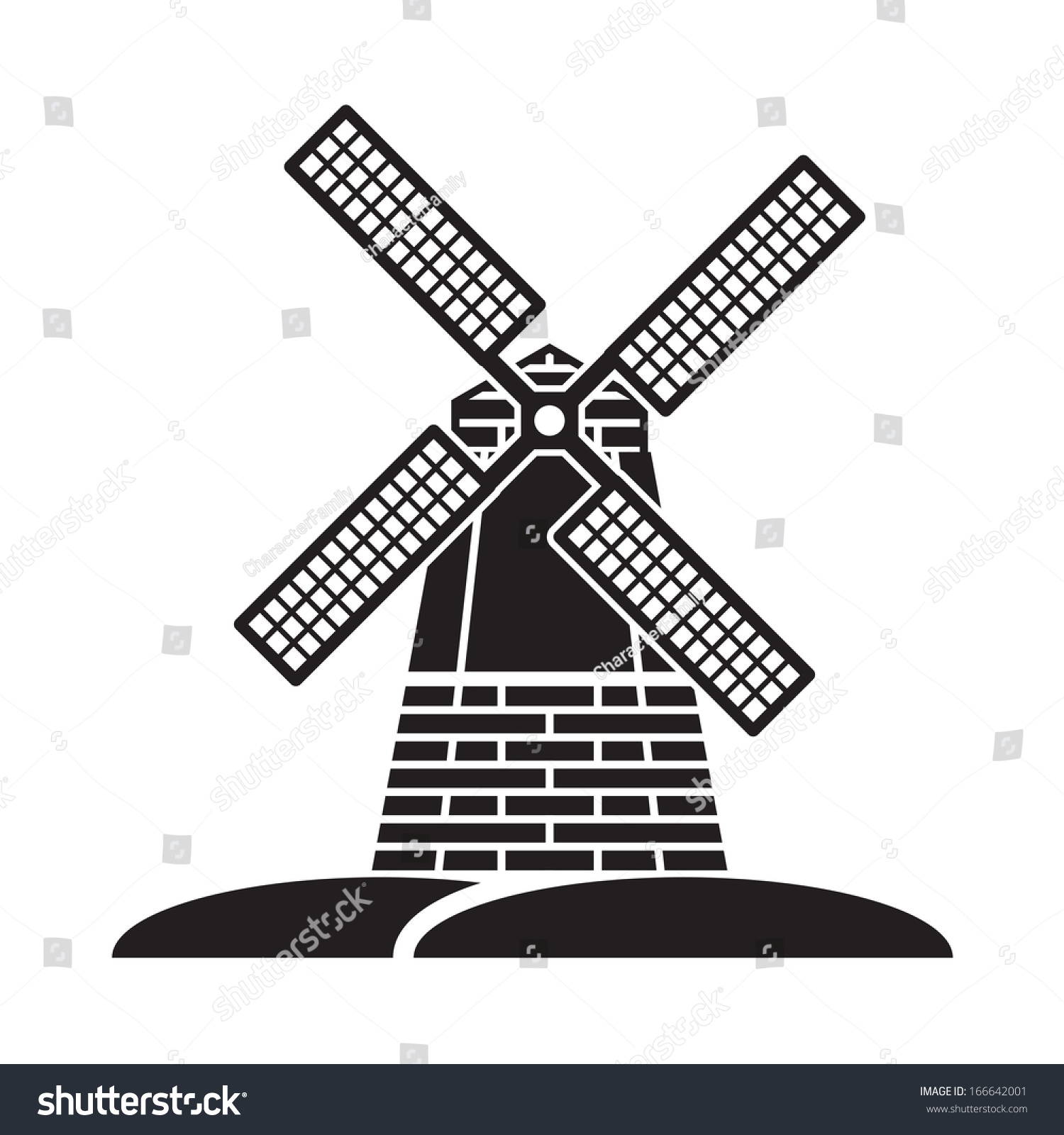 Windmill Vector Symbol Stock Vector 166642001 - Shutterstock