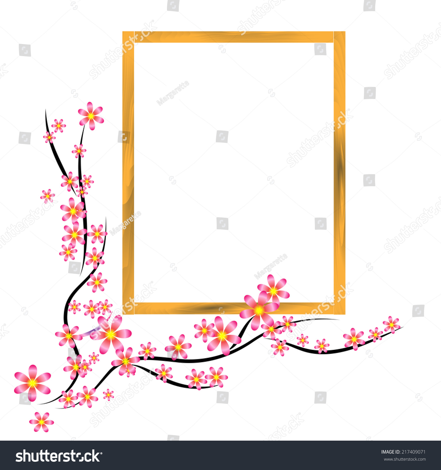 Window Frame Spring Flowers Isolated On Stock Vector (Royalty Free ...