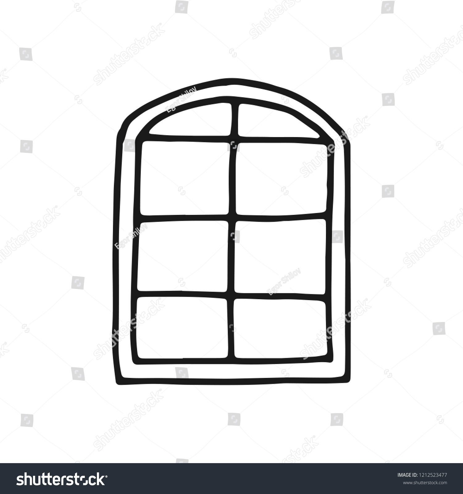 Window Icon Sketch Stained Glass Architectural Stock Vector (Royalty ...