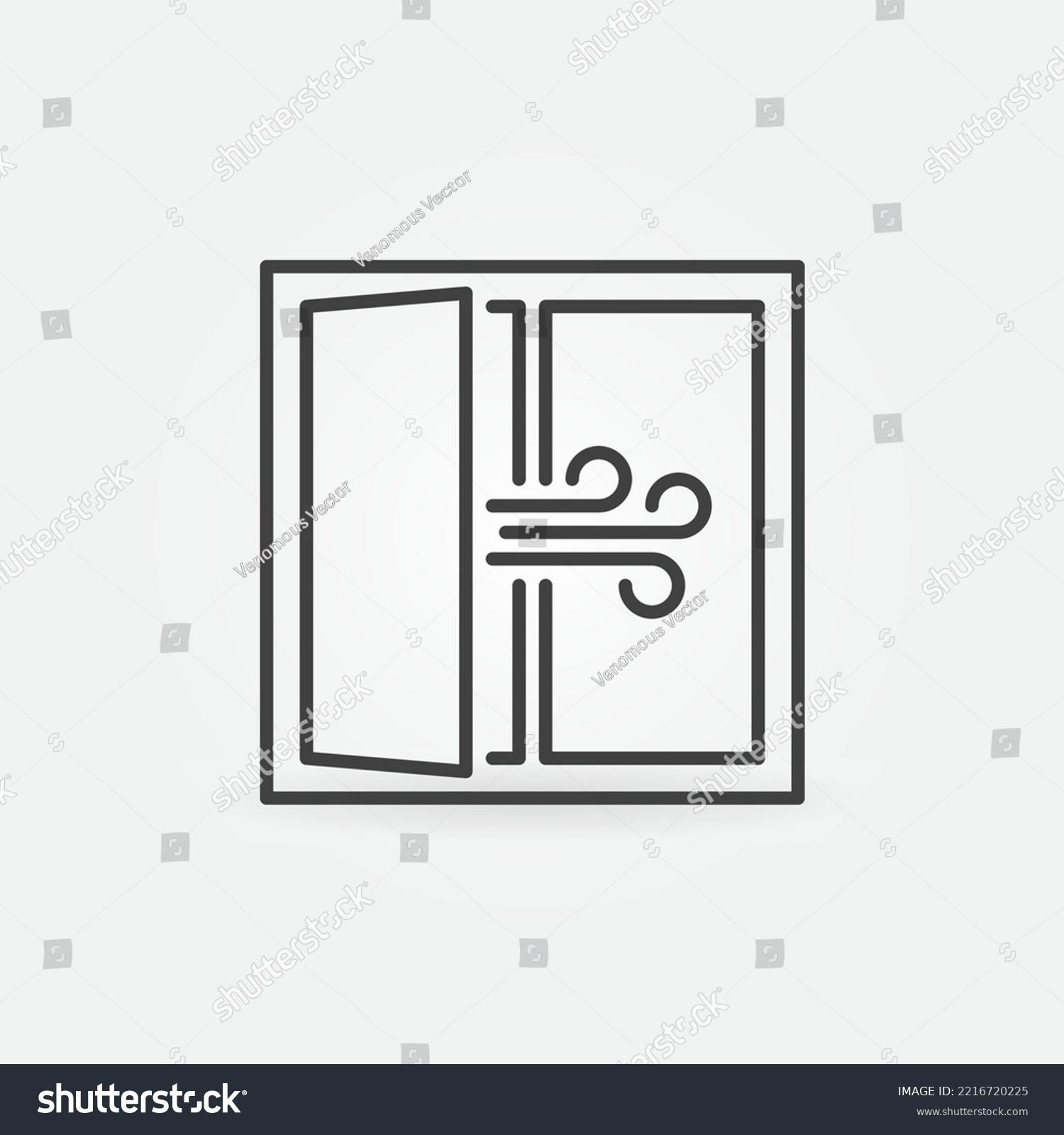 SVG of Window outline icon. Airing the Room vector concept linear symbol svg