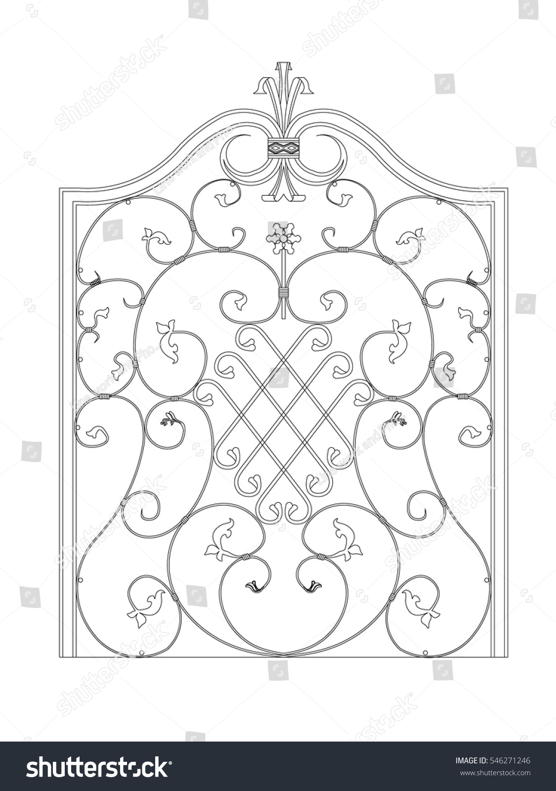 Window Railing Vector Image Black Paint Stock Vector (Royalty Free ...