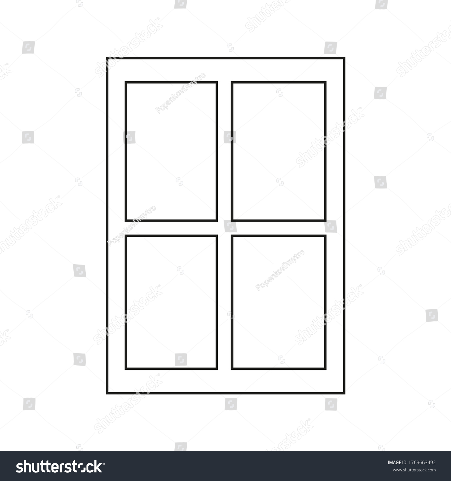 Window Vector Sketch Outline Flat Style Stock Vector (Royalty Free ...