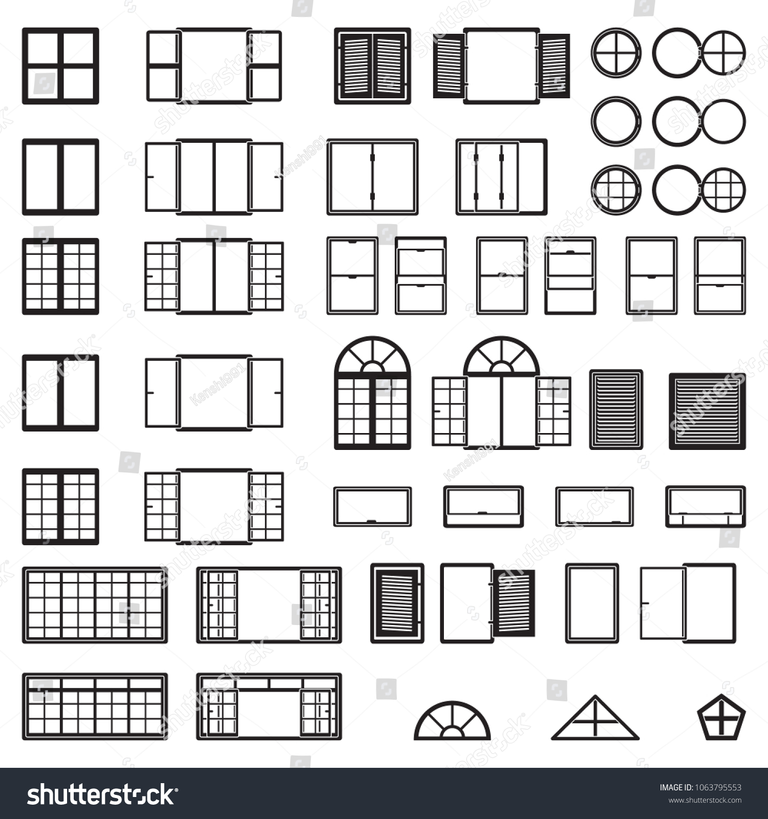 Windows Icon Set Window Types Set Stock Vector (Royalty Free ...