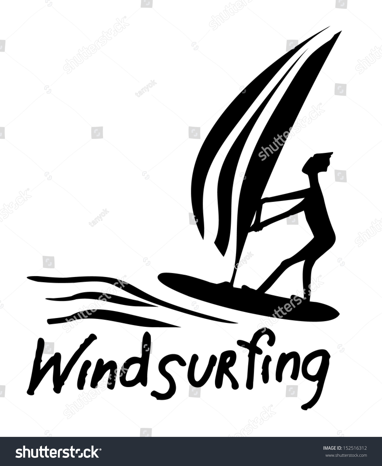 Windsurfing Icon Stock Vector (Royalty Free) 152516312