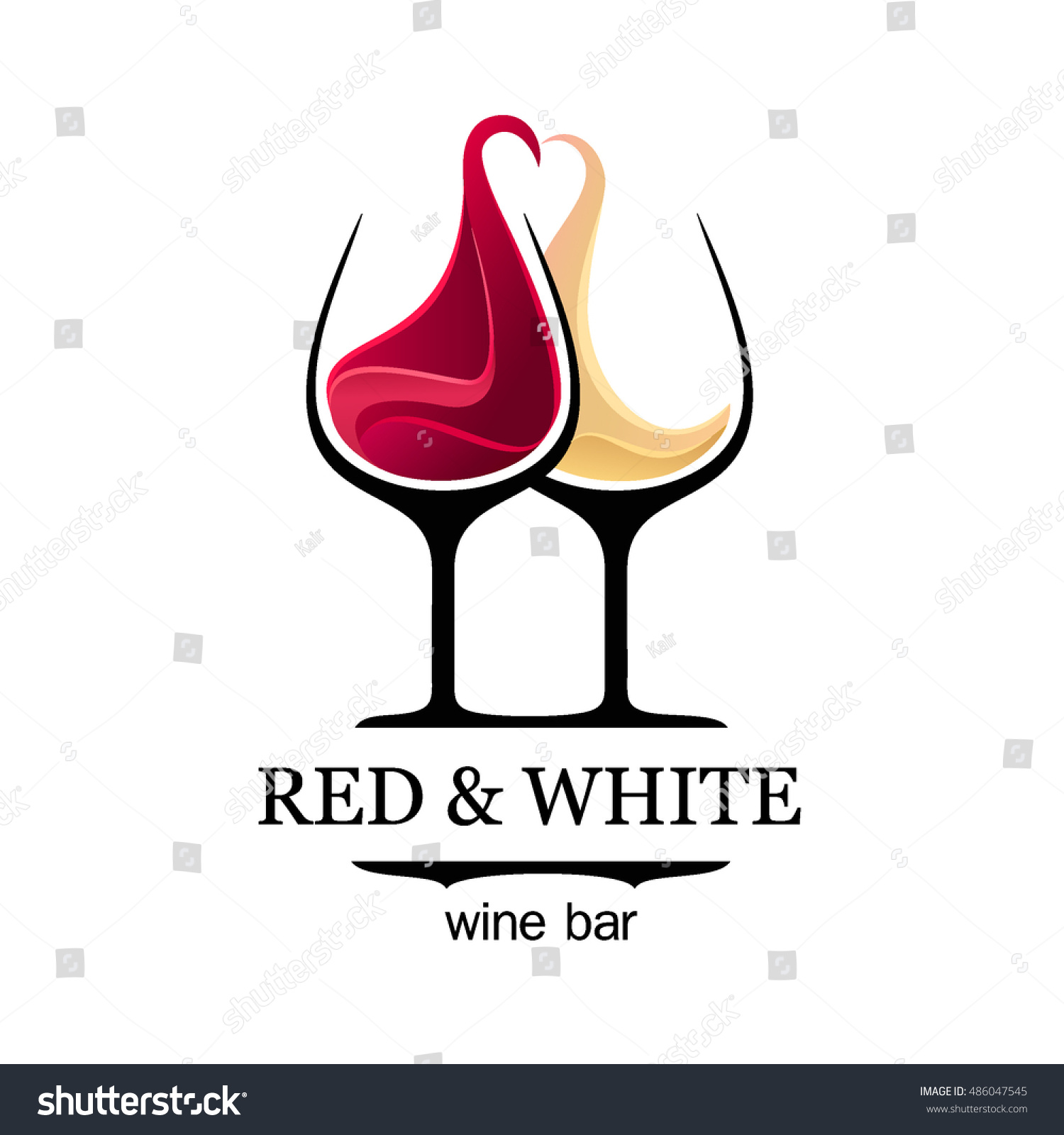 Wine Bar Logo Template Red White Stock Vector (Royalty Free) 486047545 ...