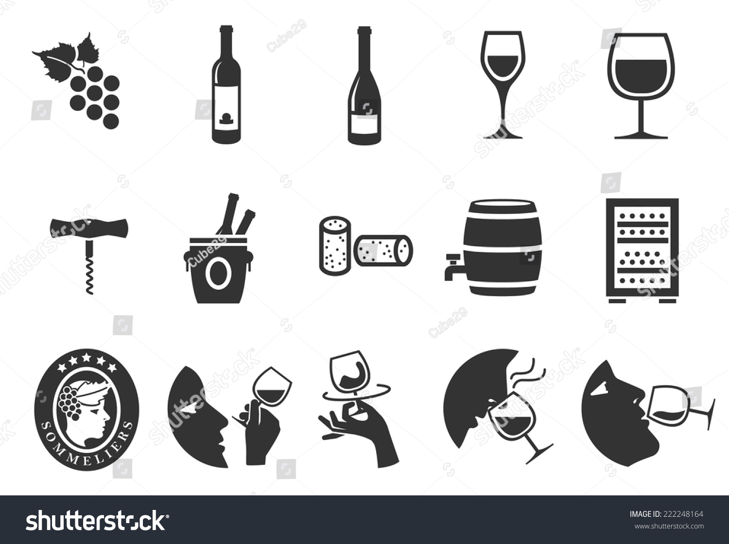 Wine Icons - Illustration - 222248164 : Shutterstock