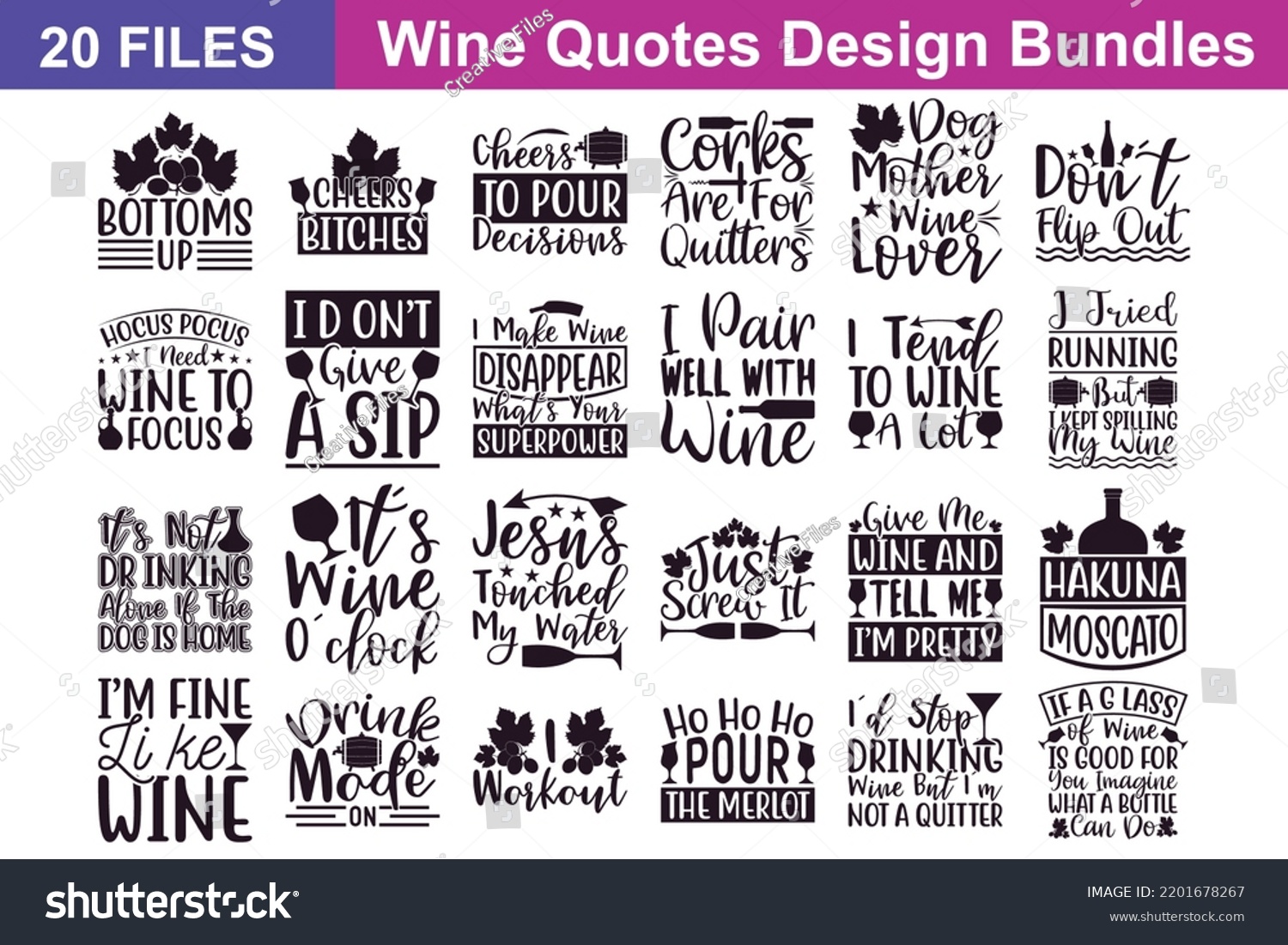 SVG of Wine Quotes svg Bundle. Quotes about Wine, Wine cut files Bundle of 20 svg eps Files for Cutting Machines Cameo Cricut, Wine Quotes svg