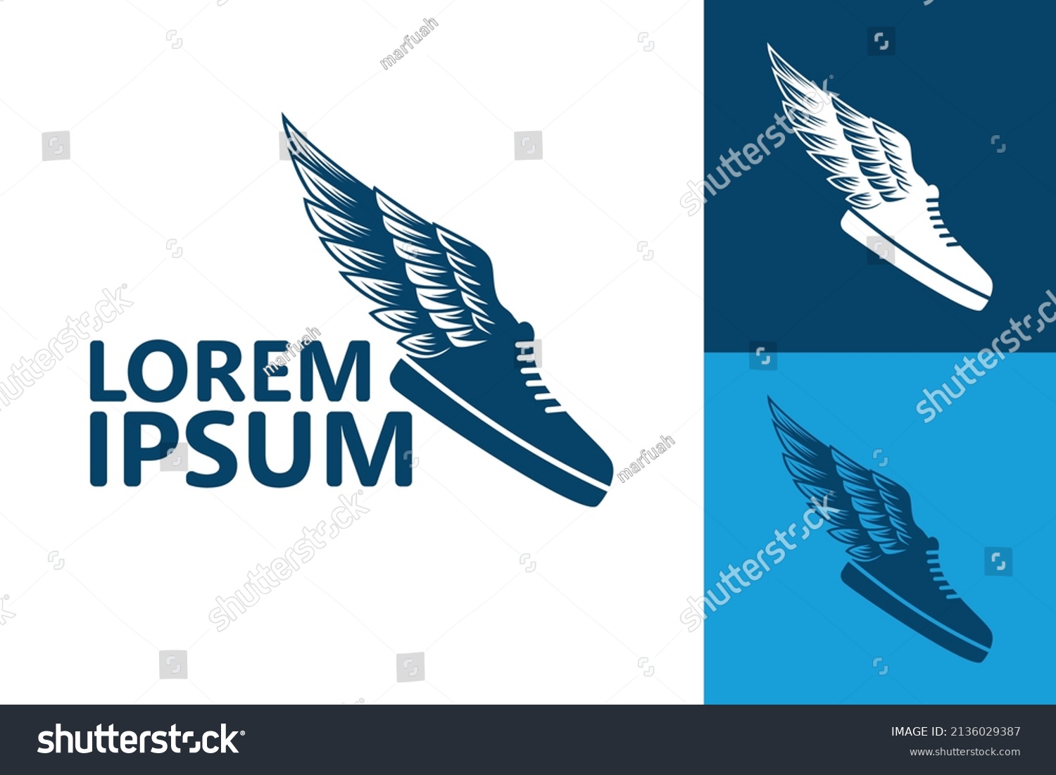 Wing Shoe Logo Template Design Vector Stock Vector (Royalty Free ...