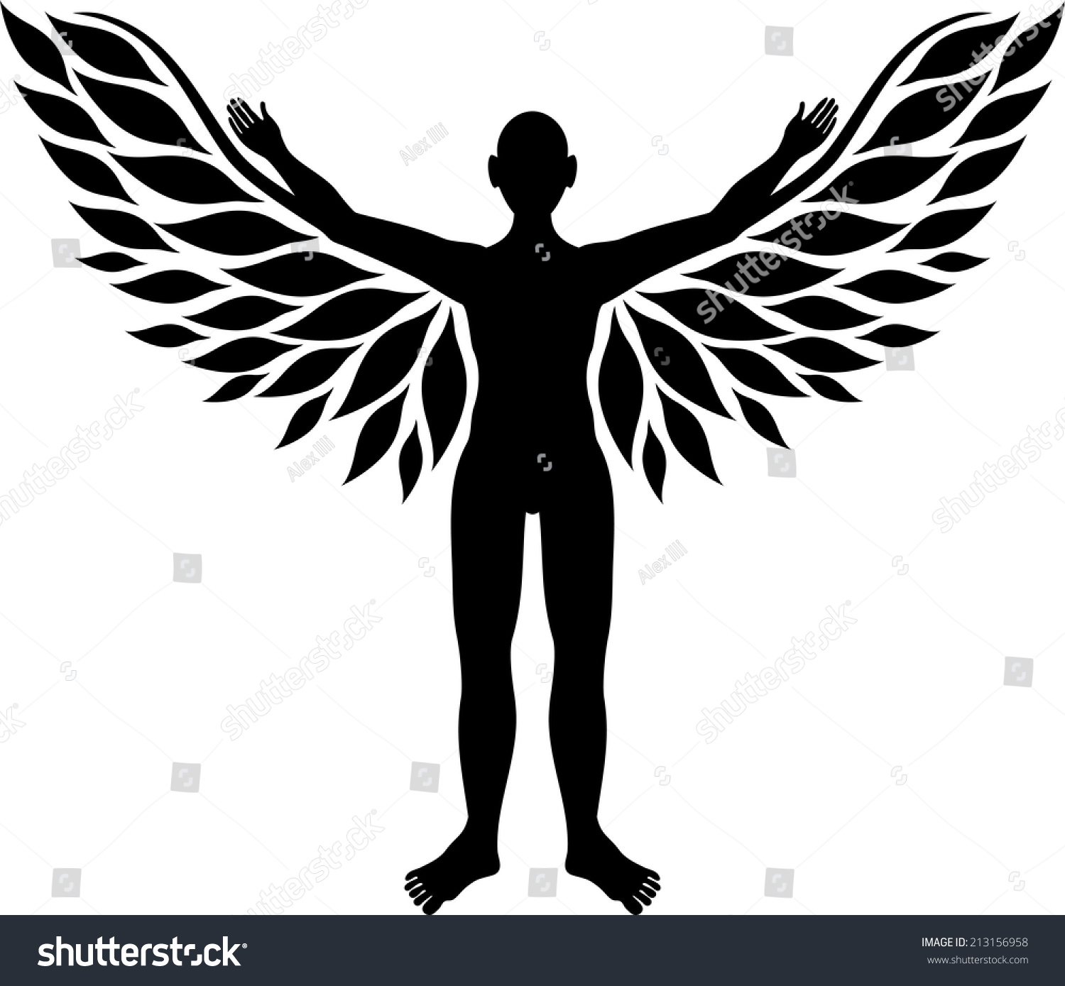 Winged Man Stock Vector 213156958 - Shutterstock